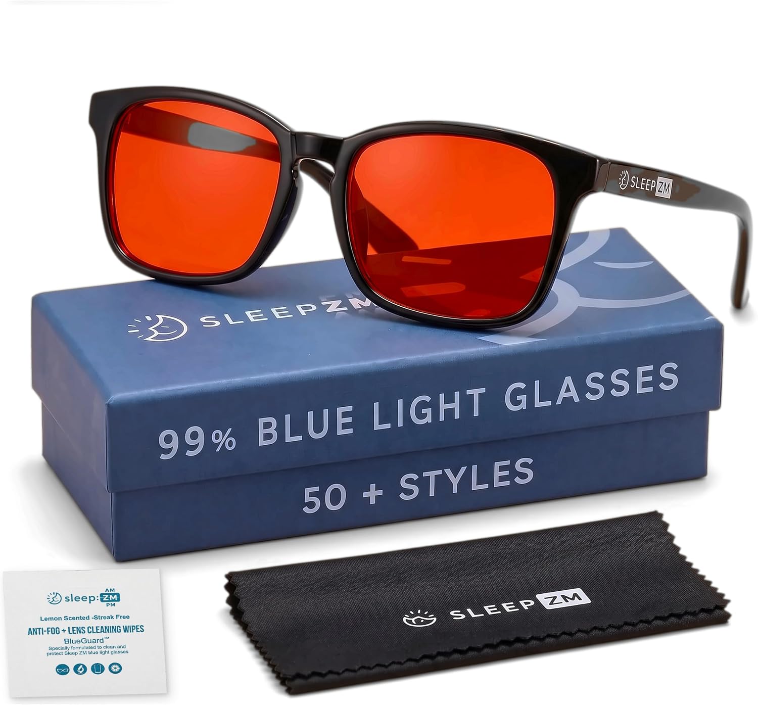 Sleep ZM Blue Light Blocking Glasses - Sleep + Eye Strain Help Women + Men