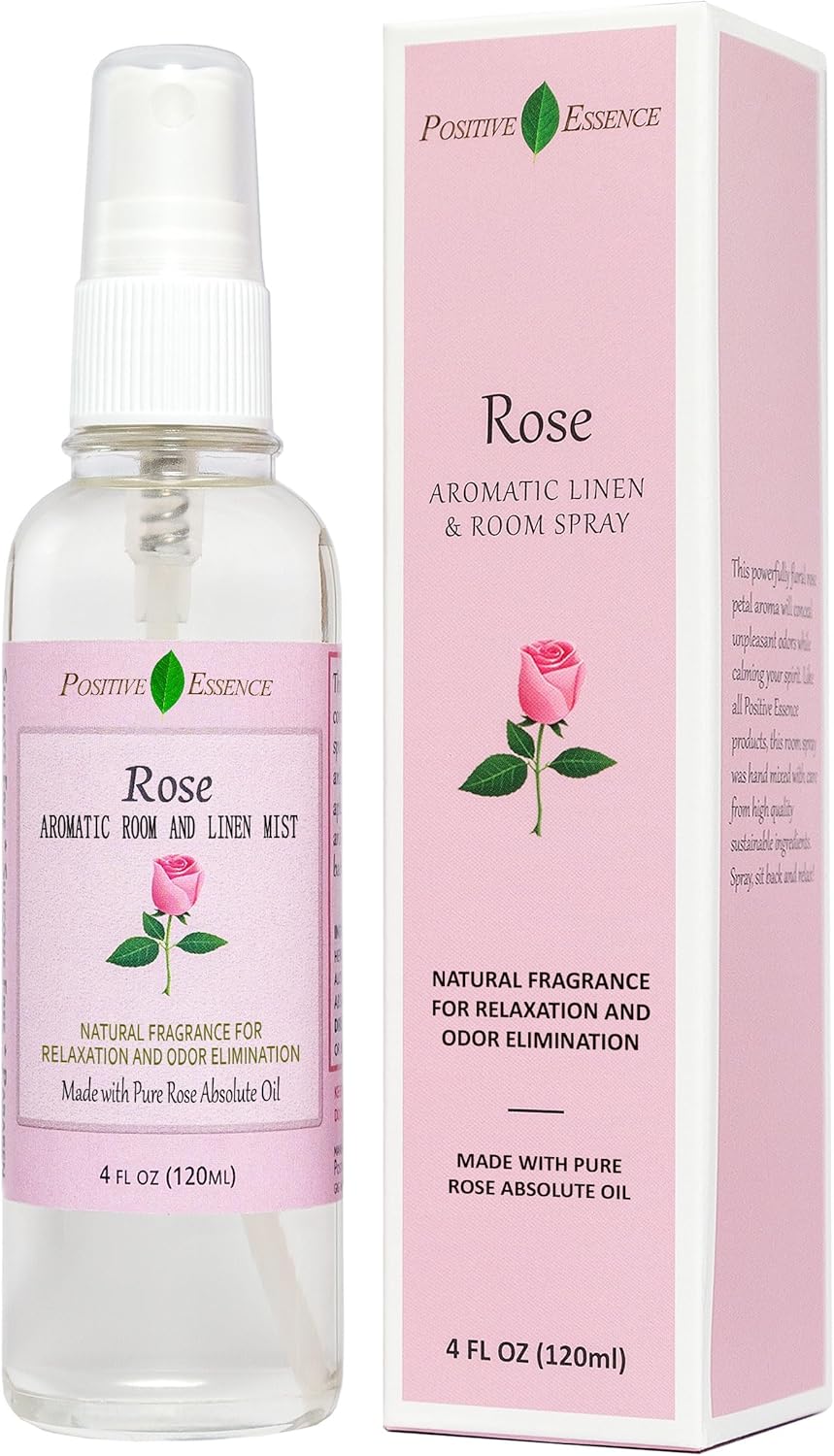 Rose Pillow and Room Spray, Natural Rose Water Spray Made with Pure Rose Essential Oils, Relaxing Home Fragrance or Bathroom Air Freshener Spray