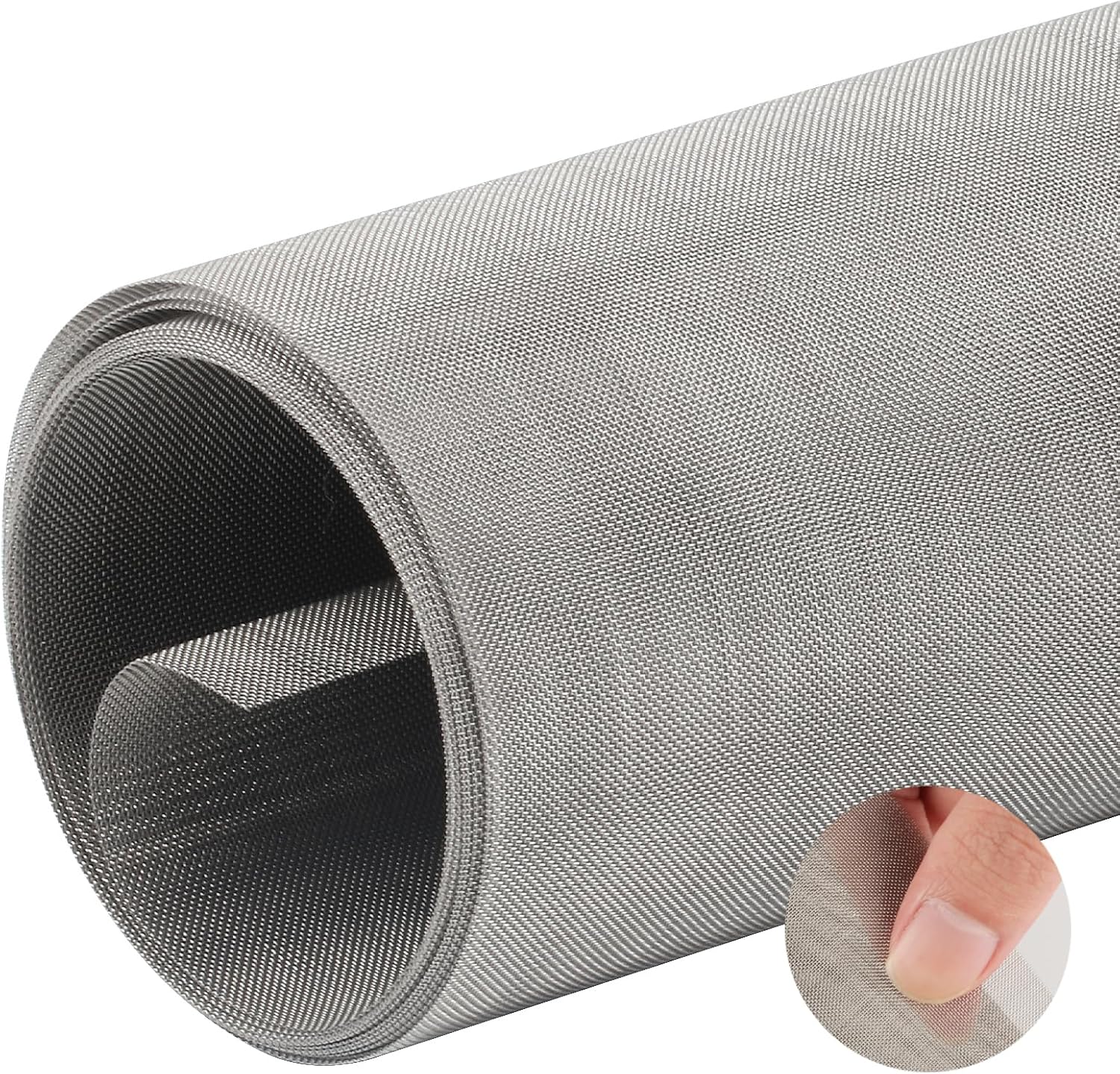 Stainless Steel Woven Wire Mesh Roll, 60 Meshs Filter Screen Sheets, Metal Fine Wire Mesh Sheets Panels for Insect Mouse Rodent Proof Window Air Vent Air Brick Garden, 30x200cm