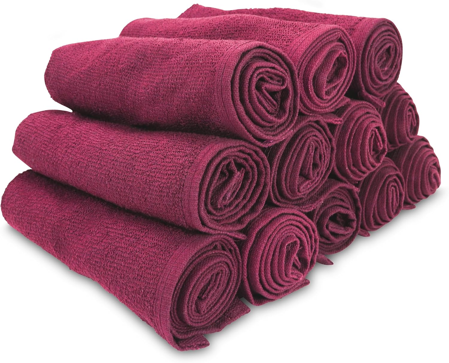 Arkwright Bleach Safe Sr. Salon Towels - (Pack of 12) 100% Ring Spun Cotton Super Soft, Lightweight, Quick Dry, Absorbent Hand Towel for Hotel, Spa, Cosmetology, 16 x 28 in, Burgundy