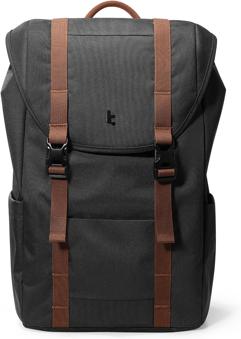 tomtoc 13-15.6 inch Flap Laptop Backpack, Vintage Unisex Lightweight, Water-Resistant Travel Casual Daypack, Work-pack Rucksack for 15.6 inch Laptop, 22L, Black