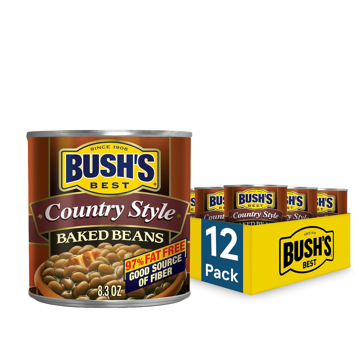 Bush's Best Country Style Baked Beans, 8.3 oz, (Pack of 12)