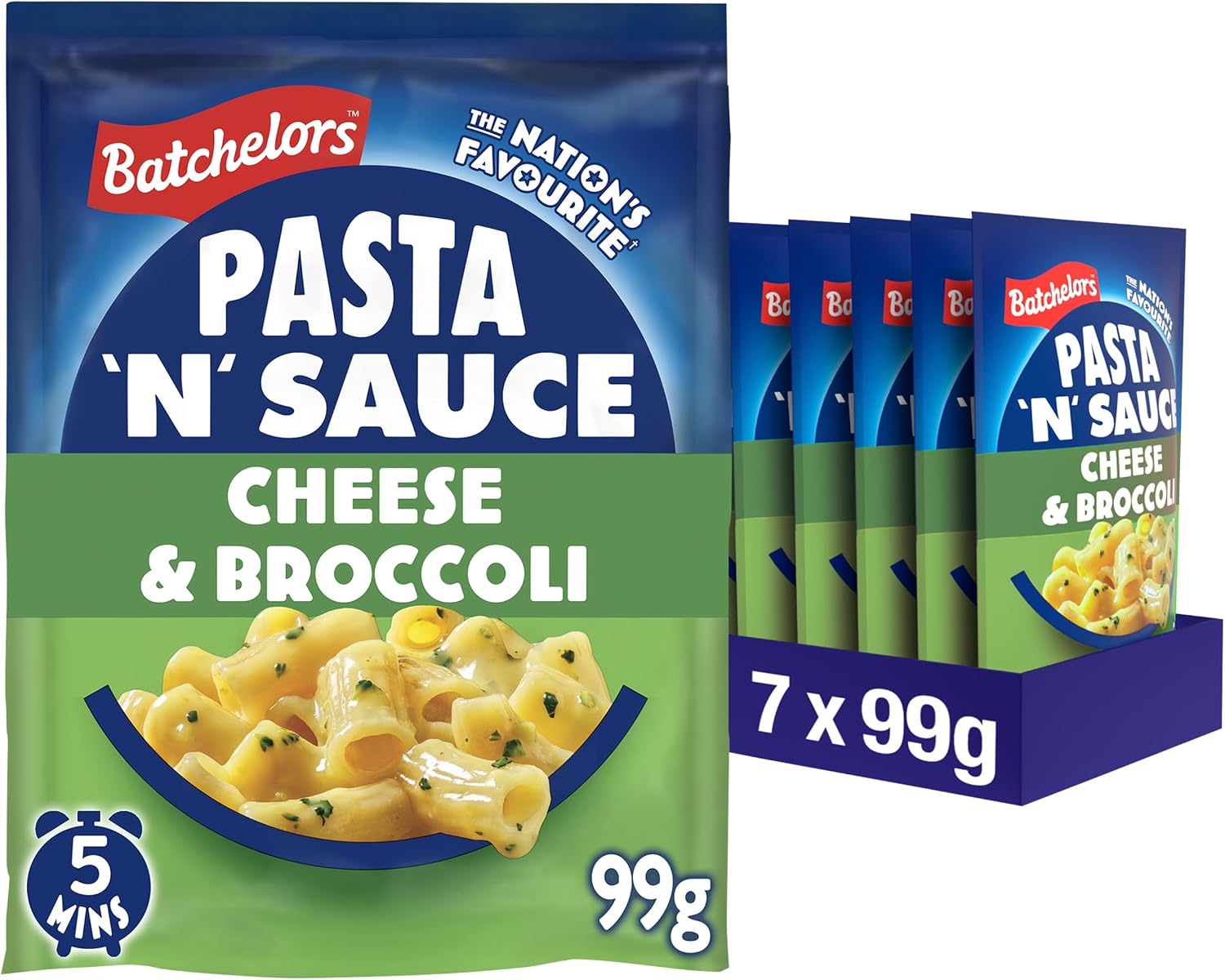 Batchelors Pasta 'n' Sauce Cheese & Broccoli Ready Meal, 99 g (7-Pack)