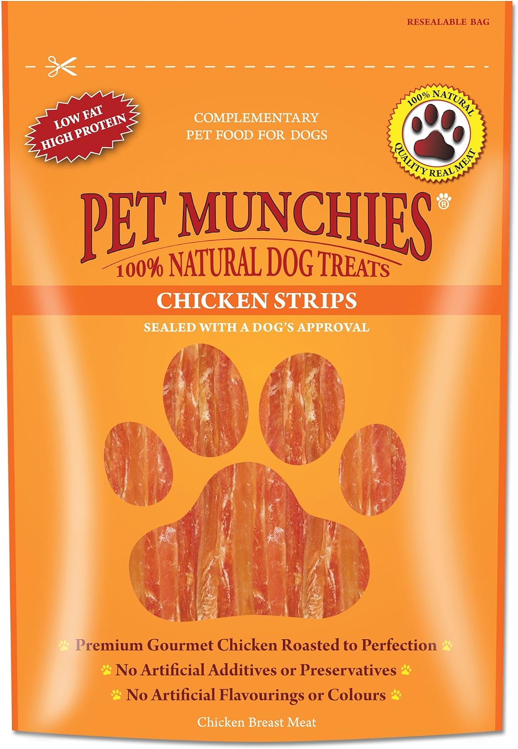 Natural Dog Treats Chicken Strips, 90 g (Pack of 8)