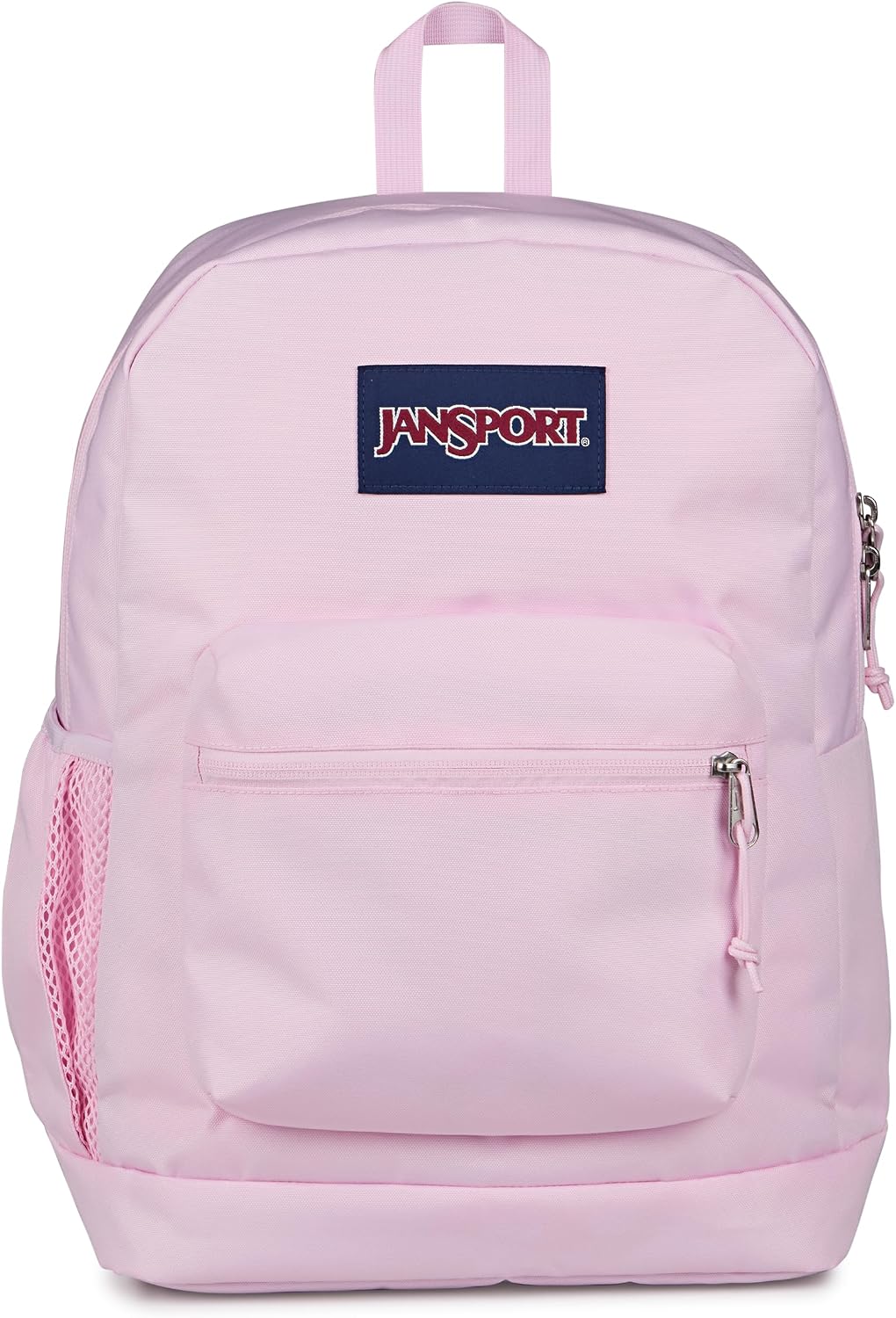 JanSport Cross Town Plus Backpack - Large Main Compartment, Side Water Bottle Pocket, 15-Inch Padded Laptop Sleeve - Pink Ice