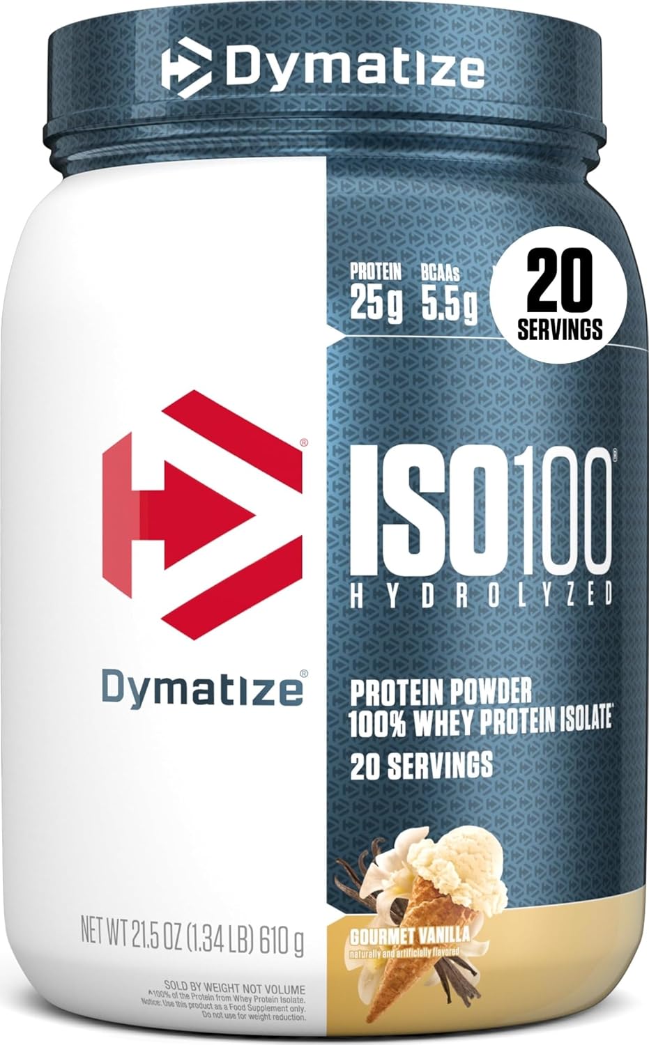 Dymatize ISO100 Protein Powder, 100% Whey Isolate, Gourmet Vanilla