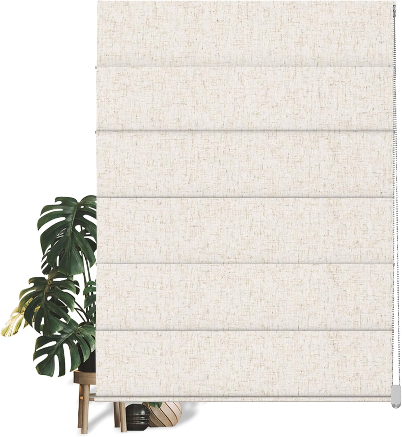 BERISSA Roman Shades for Windows, Blackout Roman Blinds,Room Darkening Thermal Insulated Window Shades for Home Living Room Bedroom,Linen Beige,Custom Size