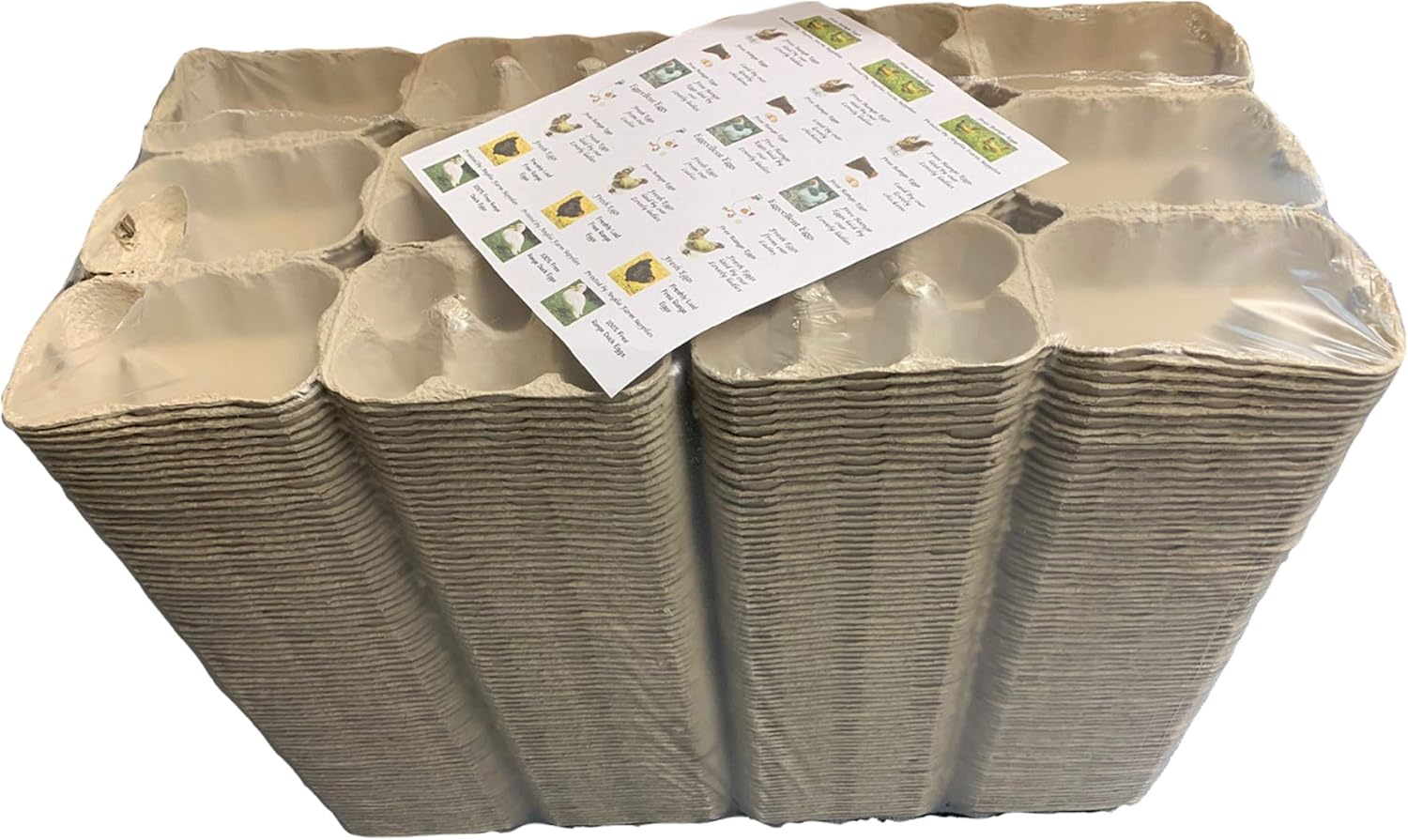 ANGLIA FARM SUPPLIES - 924 Grey Egg Cartons Bulk Buy Bundle - 1/2 dozen pulp packaging boxes - includes 24 labels