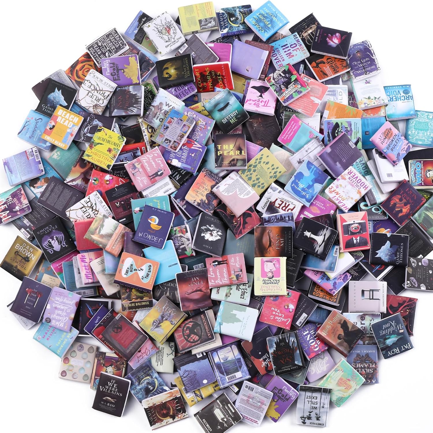 300pcs Mini Books Miniatures Dollhouse Books for Anxiety Bookshelf Tiny Plastic Books for Dollhouse Decor Accessories DIY Crafting Library Bookshelf Fillers Mini Toys