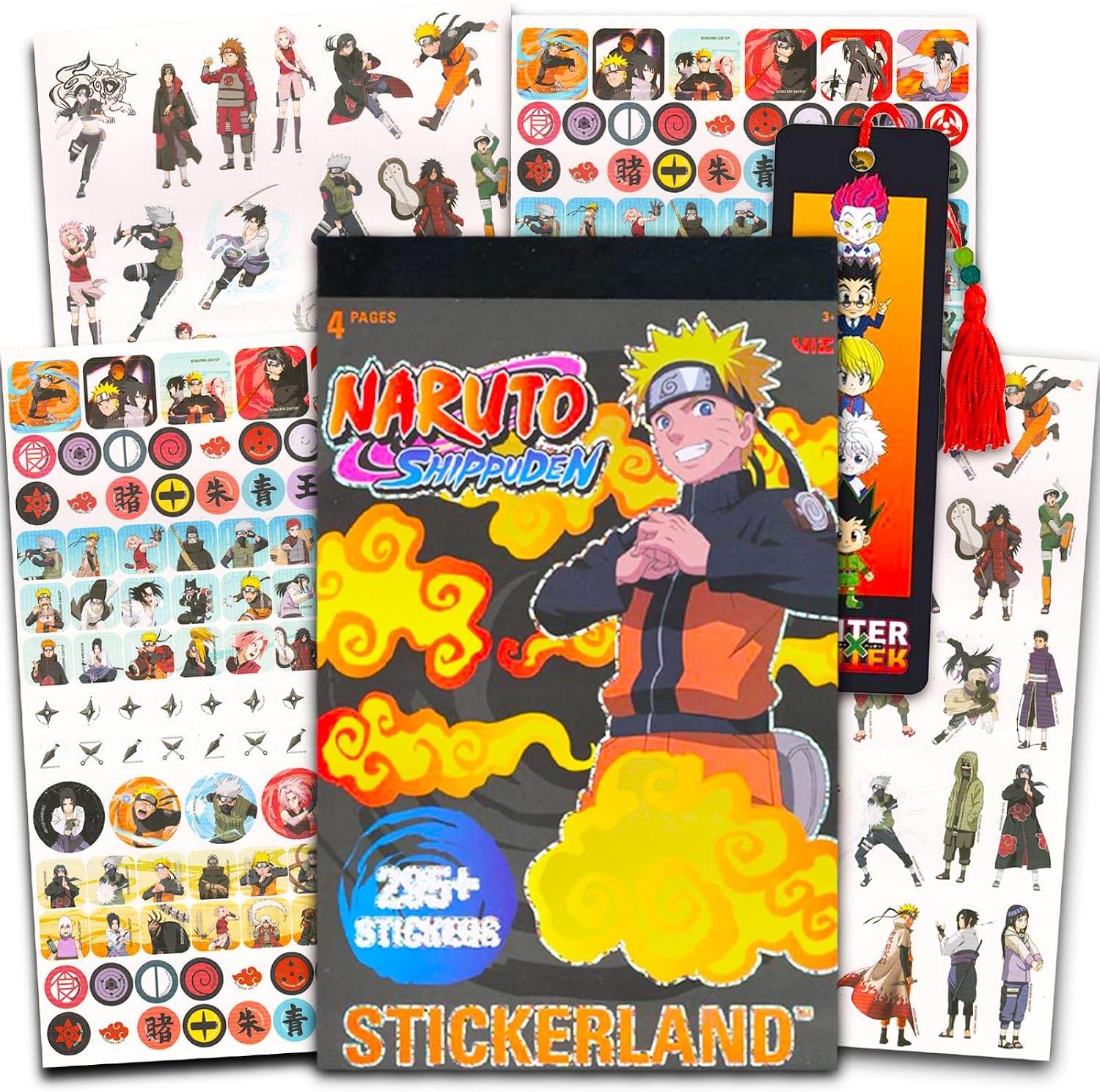 Naruto Stickers Party Favors Bundle - 295+ Deluxe Naruto Shippuden Stickers Featuring Naruto, Sasuke, Itachi, Kakashi, More | Naruto Gifts for Boys