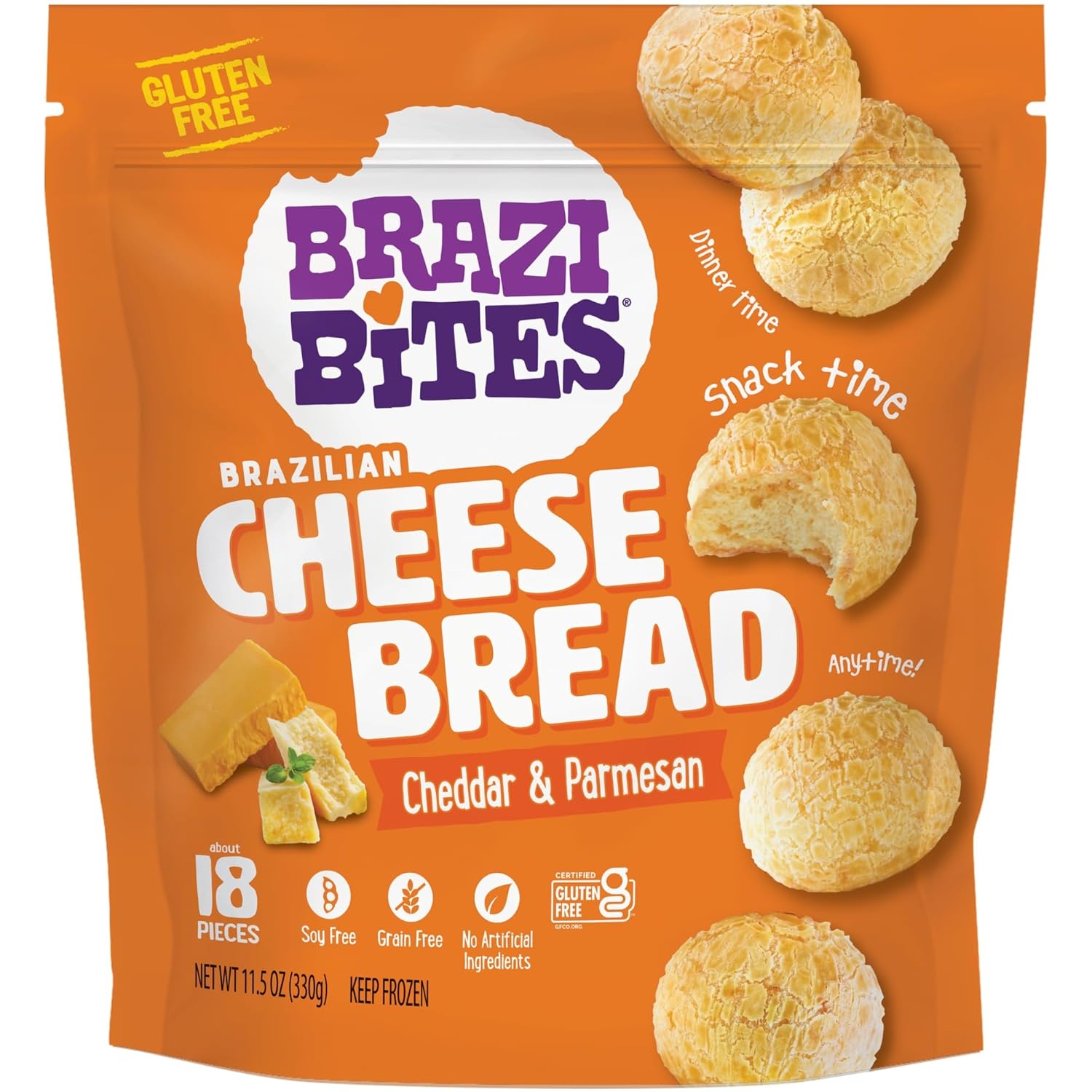 Brazi Bites, Cheese Bread Brazilian Cheddar Parmesan, 11.5 Ounce