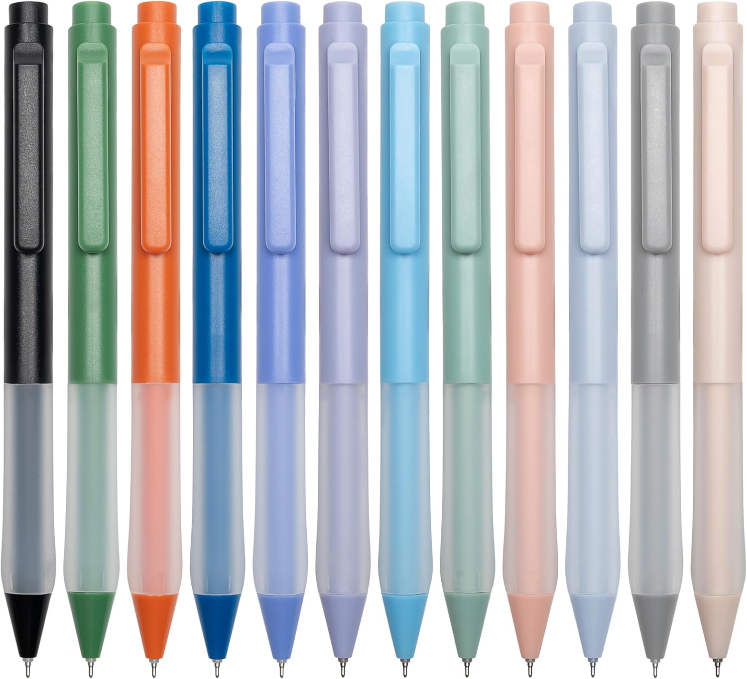 Linbsunne Ballpoint Pens - 0.7mm Fine Point Smooth Writing Pens, Black Ink, Cute, Retractable Silent (12-count)