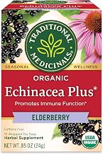 Traditional Medicinals Tea, Organic Echinacea Plus Elderberry, Boosts the Immune System, 16 Tea Bags