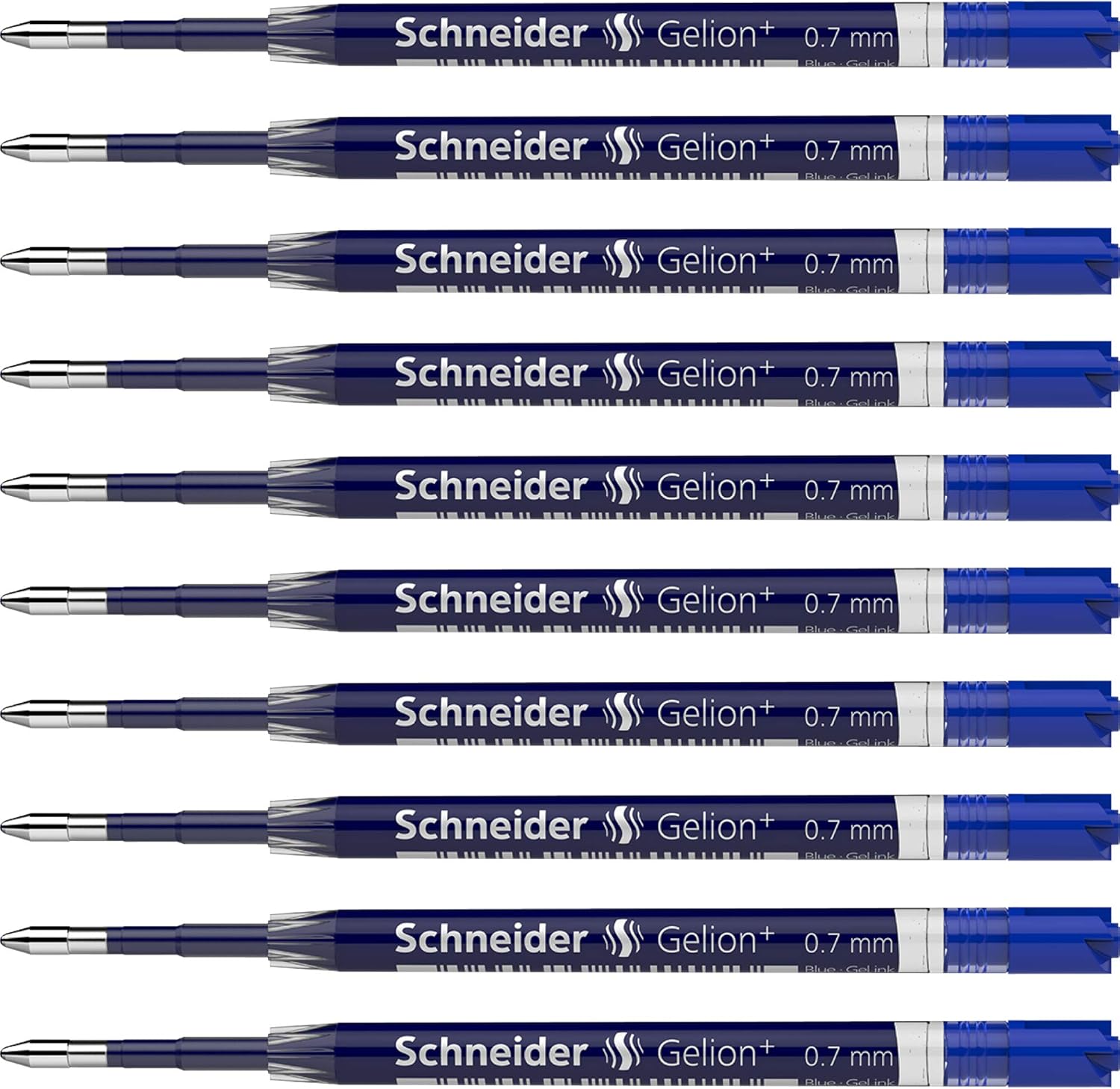 Schneider Gelion+ Gel Ink Cartridges, 0.7 mm, ISO Format G2, Blue Ink, Box of 10 Refills (103903)