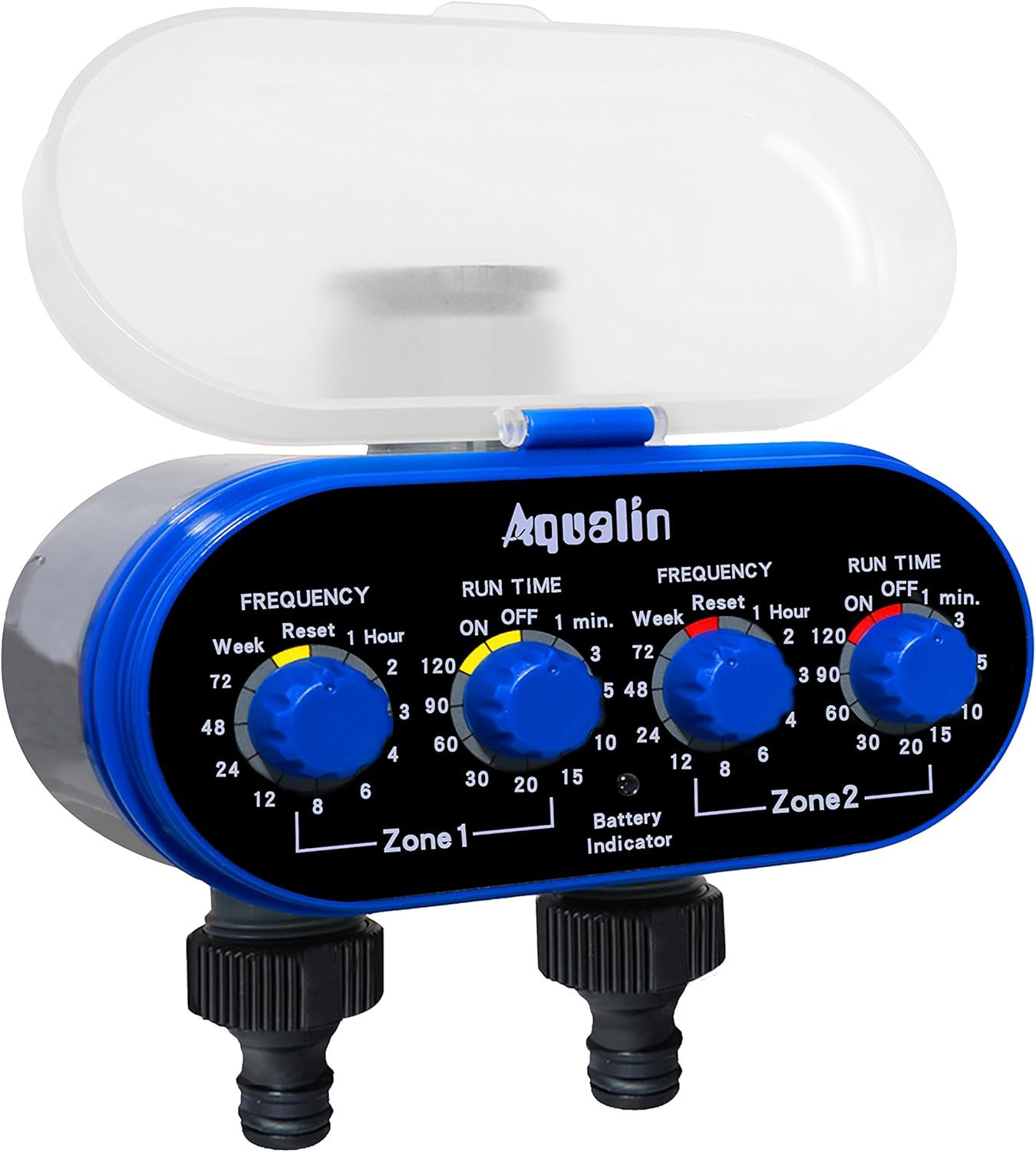 Hose Water Timer Garden Irrigation System Controller Electronic Watering Computer with Two Outlets Color Blue