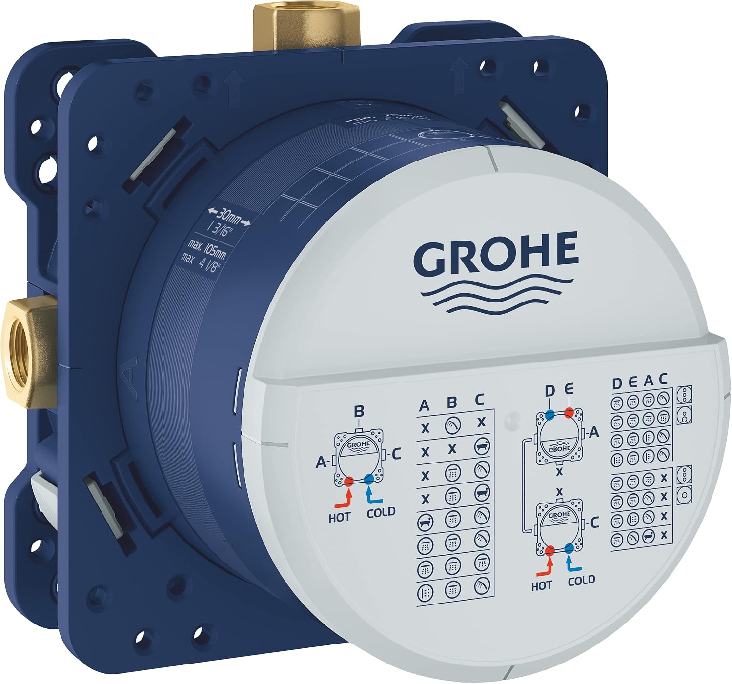 GROHE 35601000 Rapido Smartbox Universal Rough-In Box, Starlight Chrome