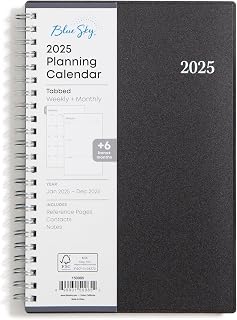 Blue Sky 2025 Weekly and Monthly Planner, January 2025 - December 2025, 5" x 8", Flexible Cover, Wirebound, Enterprise