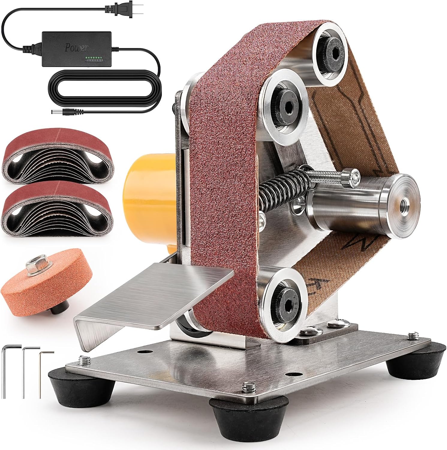 SI FANG Mini Electric Belt Sander Knife-Sharpener Small Bench Grinder