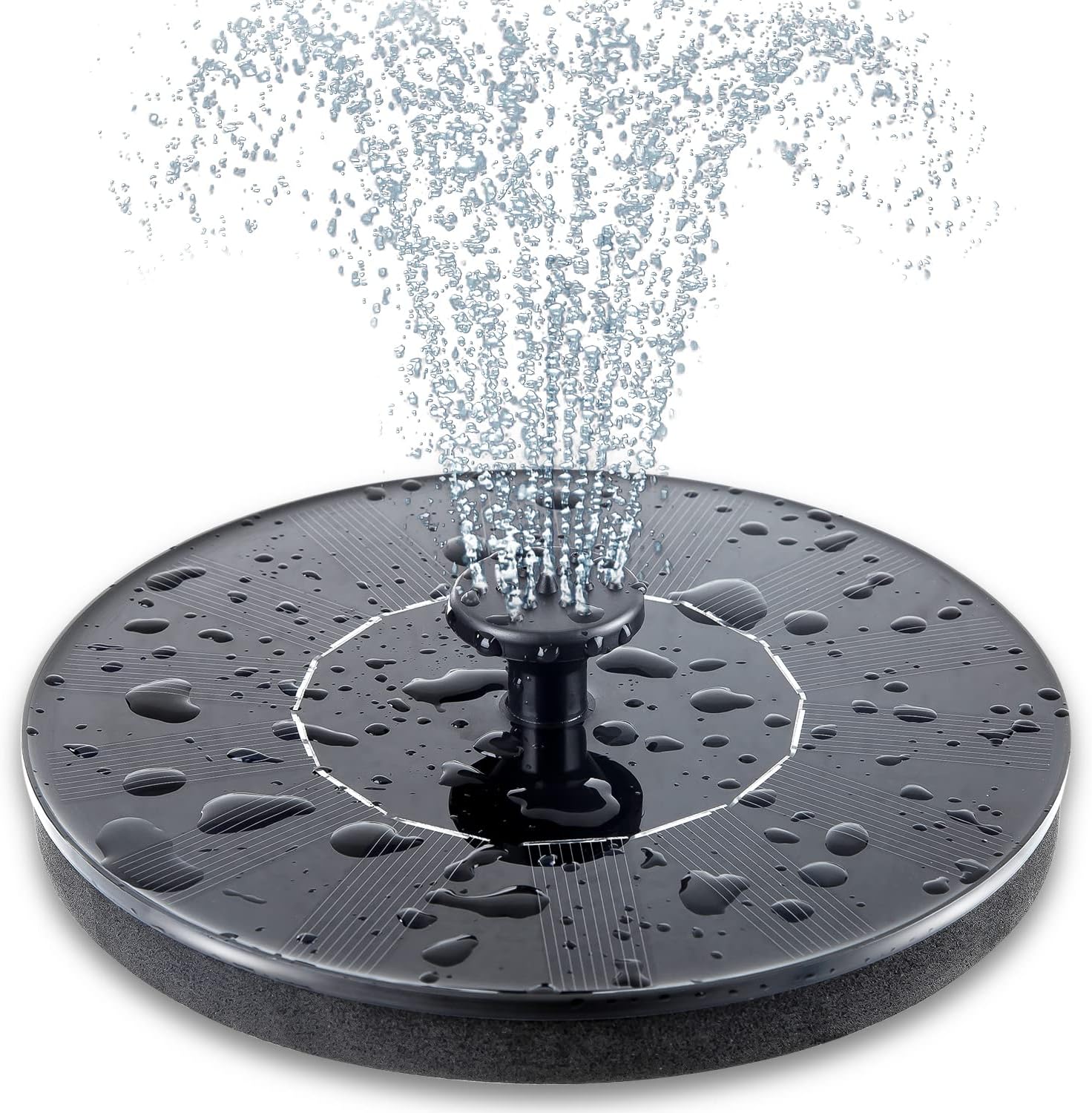 Mademax Solar Bird Bath Fountains Pump, Upgrade 1.4W Solar Fountain with 6 Nozzle, Free Standing Floating Solar Powered Water Fountain Pump for Bird Bath, Garden, Pond, Pool, Outdoor