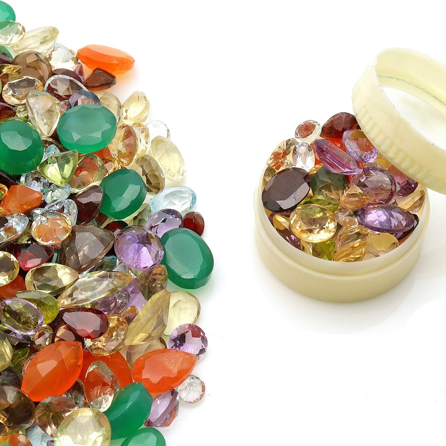 100+ Carats Mixed Gems Natural Loose Gemstones | 100% Natural Loose Gemstones bulk| Grade A+ (natural inclusions) |Hand Cut and Polished | 40-60 pieces Gemstone Wholesale Lot – by GM GemMartUSA (MX-60001)