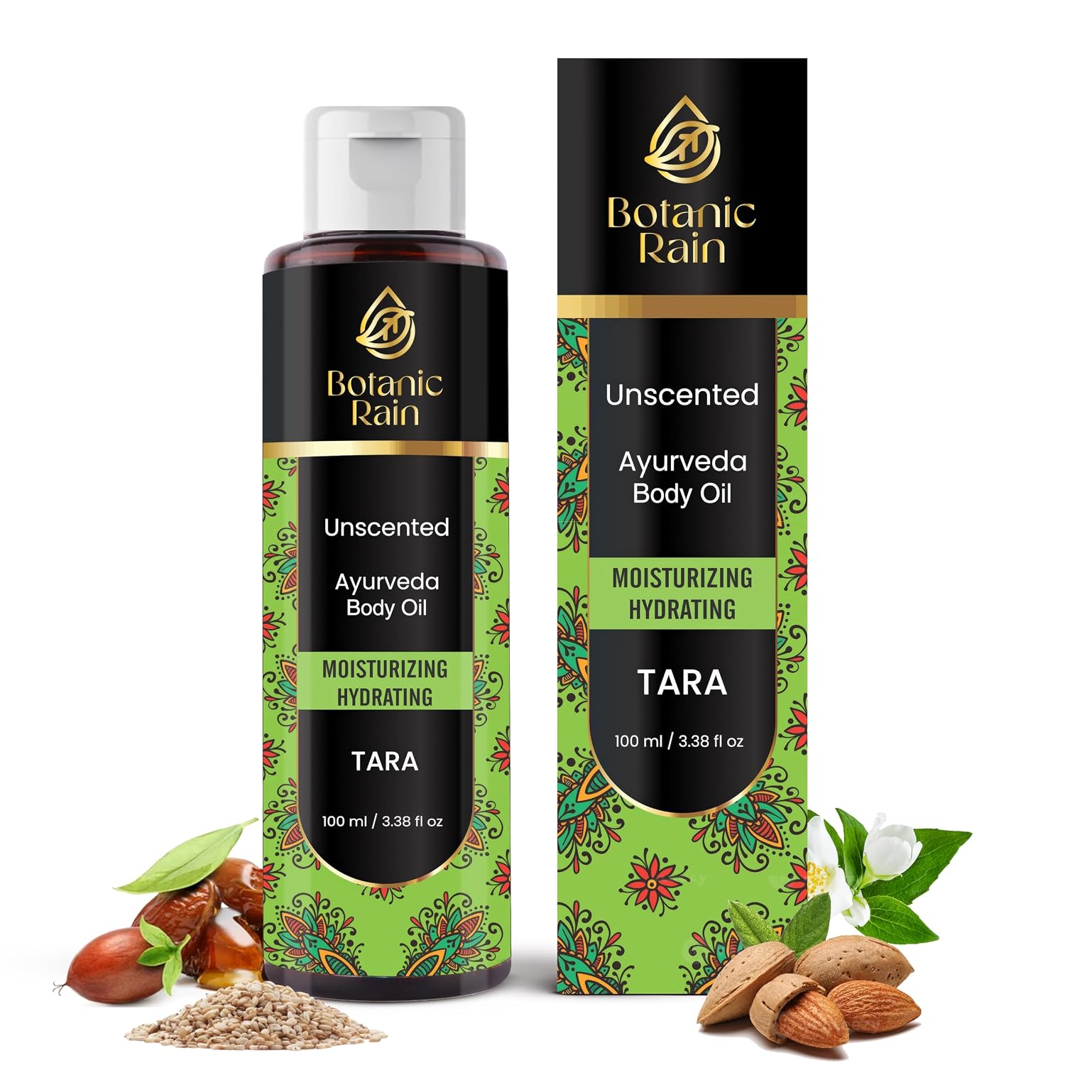 Ayurveda Unscented Body Oil After Shower, Moisturizing & Hydrating Natural Organic Fragrance Free For Women And Men, Ayurveda Products For Crepey Skin - 3.38 Fl Oz (1)