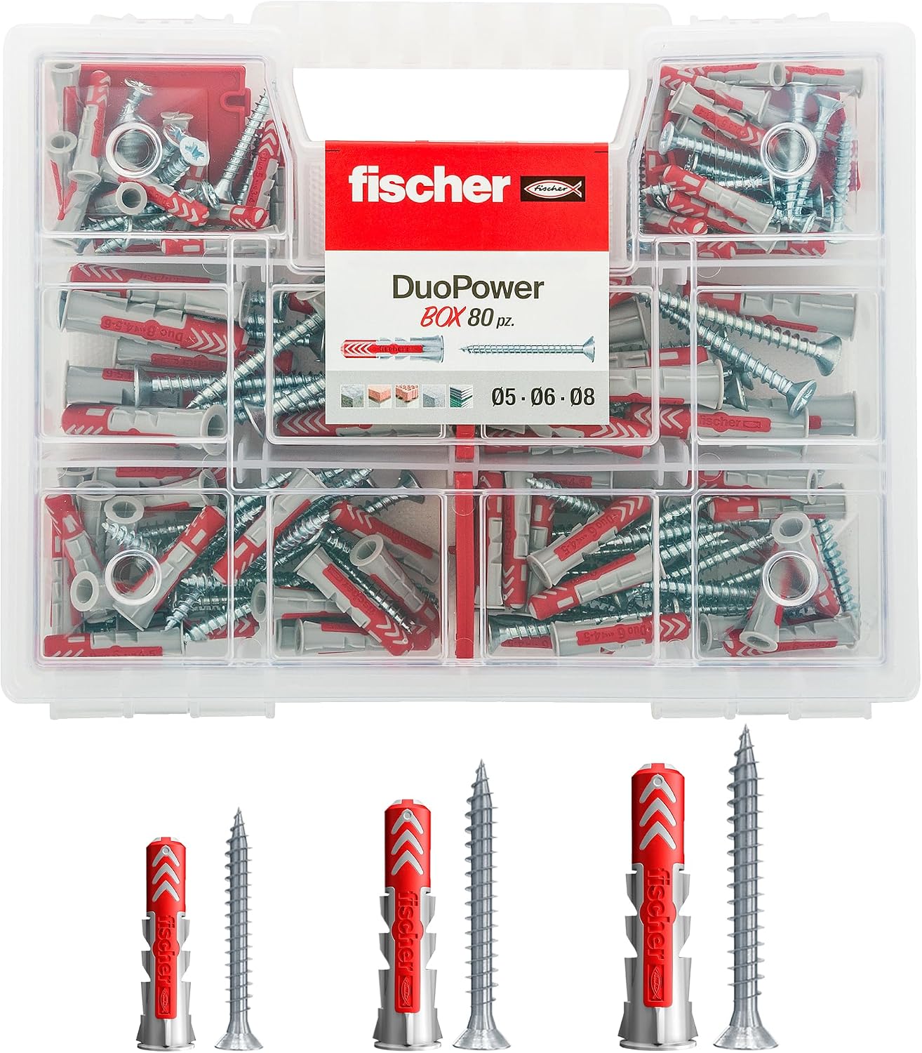 Fischer 544546 Duopower Universal Dowels Kit with Screw, ‎Transparent