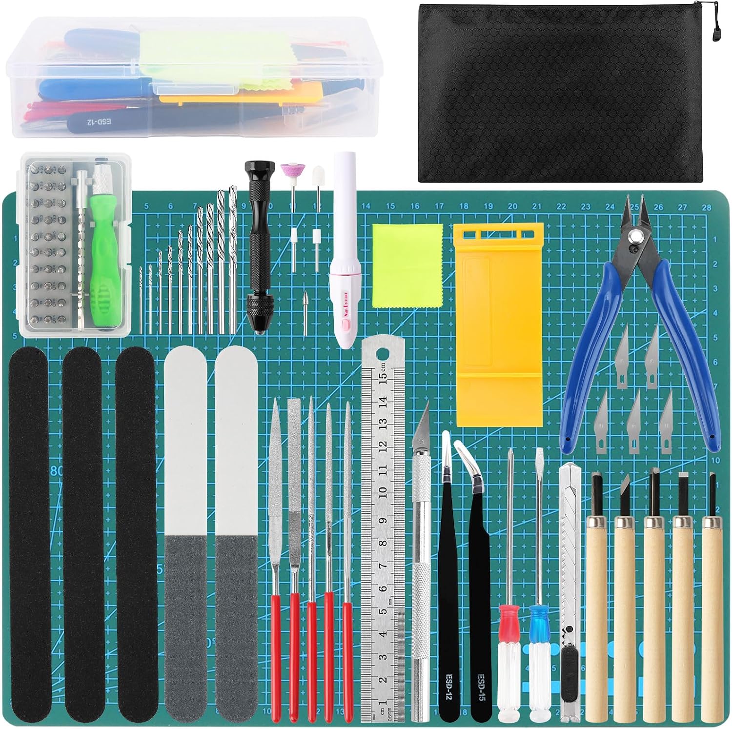 Gundam Tool Kit, 82 Pcs Professional Model Tool Kit for Gundam, Modeling Tools for Plastic Models, Model Car Kit for Adults, Model Building Tools Hobby Tools Craft Set for Repairing and Fixing