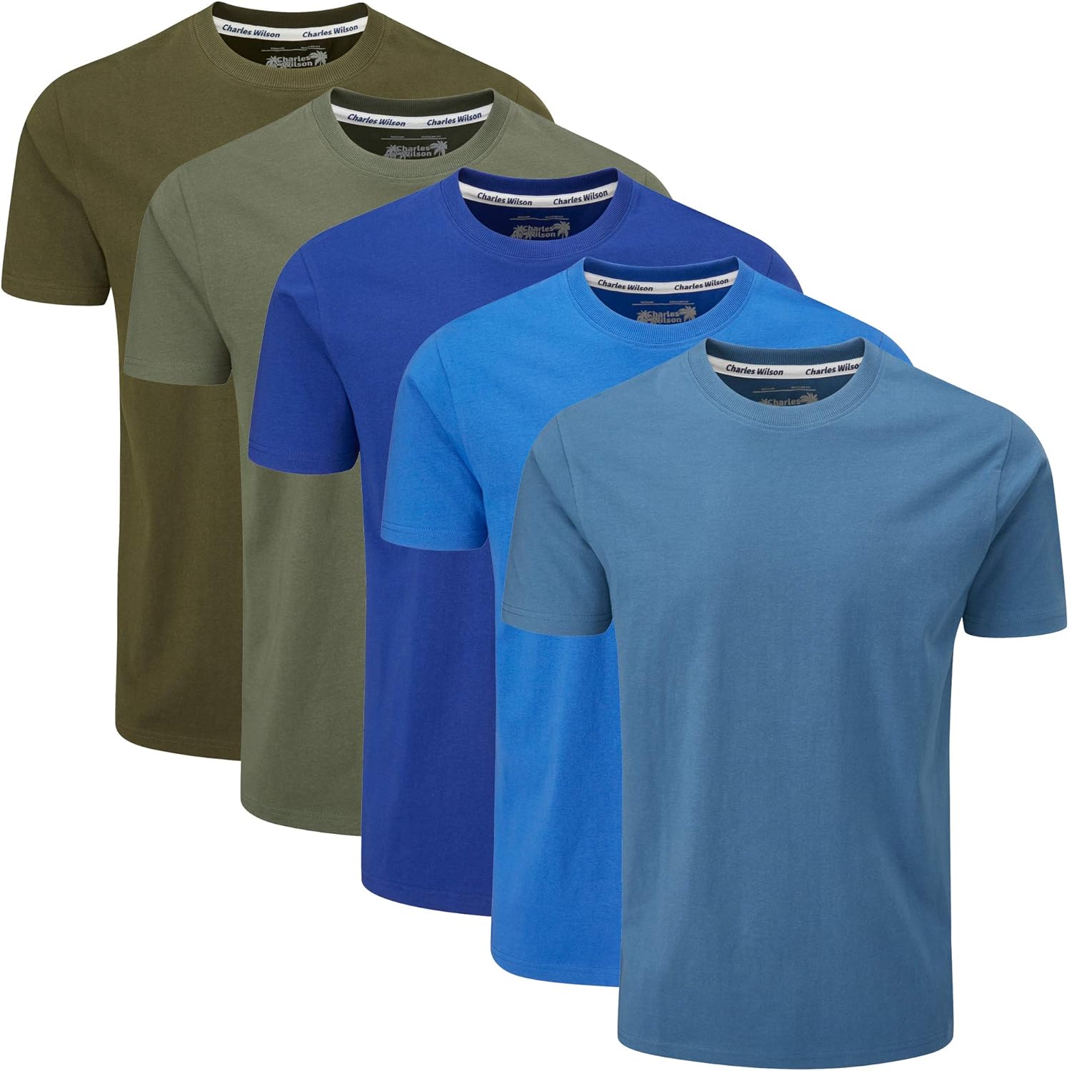 Charles Wilson 5 Pack Plain Crew Neck T-Shirt