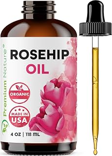 Premium Nature Rosehip Oil For Face Oil for Women, Rosehip Seed Oil Pure Cold Pressed Unrefined Oil For Hair and Nails Skin Care Moisturizer, Rose Hips Face Oils and Serums 4oz