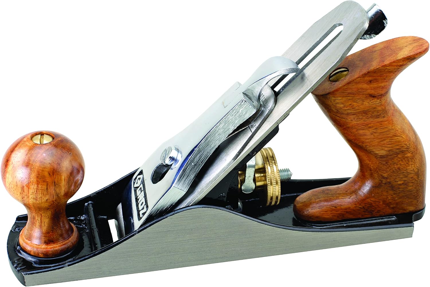 Groz 39700 SP/3 Smoothing Plane No. 3 with 45 mm Cutter, 9-1/2 Inch Length, Adjustable Hand Planer with Grey Cast Iron Base and Hardwood Handle