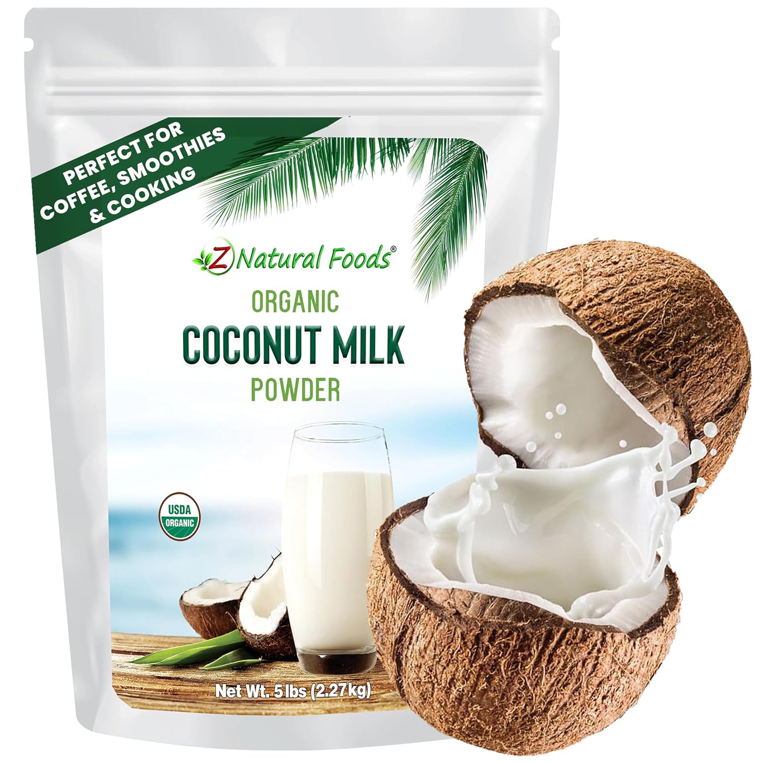 Z Natural Foods Organic Coconut Milk Powder - Dairy-Free Creamer, 5 lb