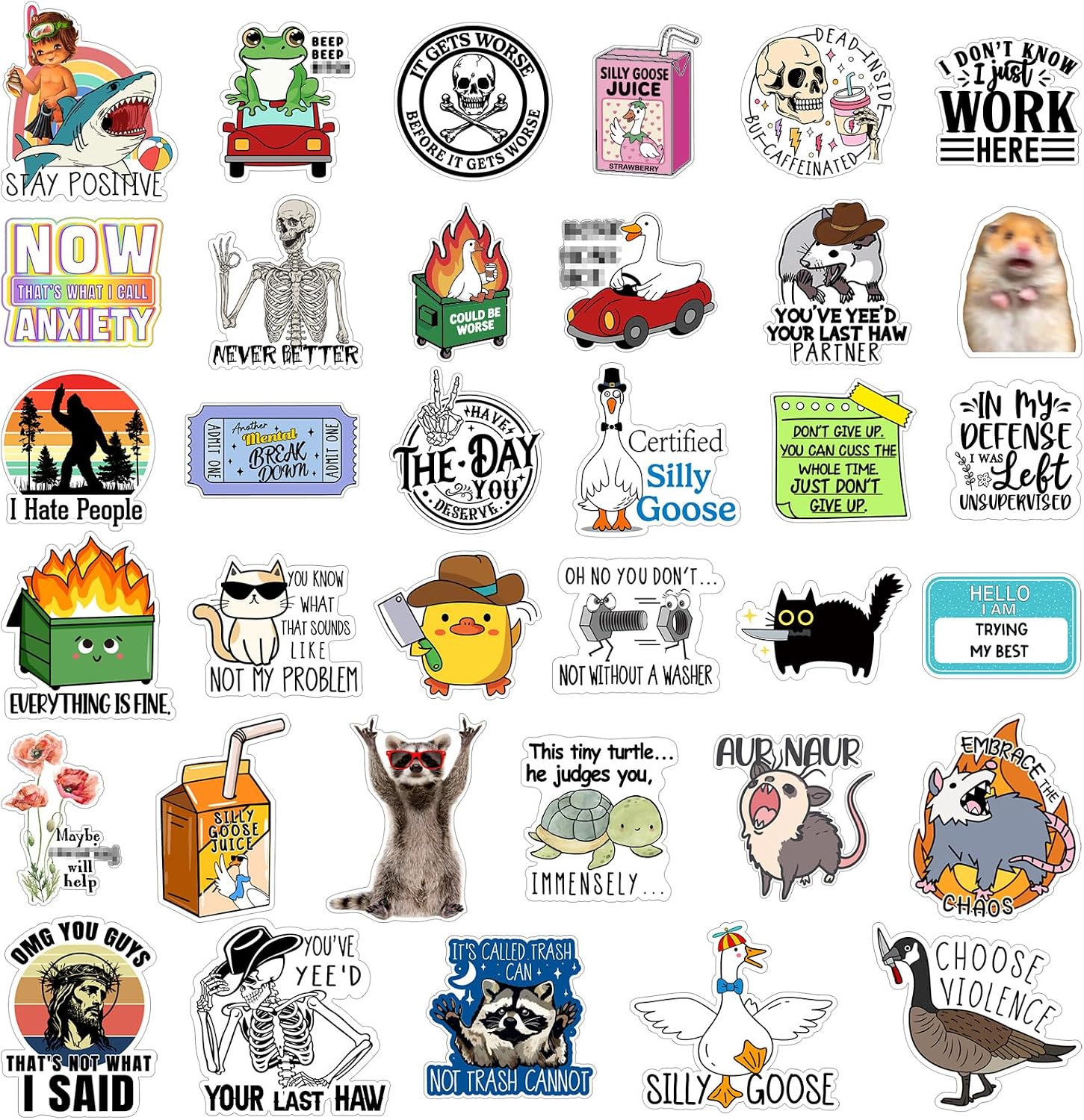 400 Pcs Funny Sticker Packs for Adults, Fun Style