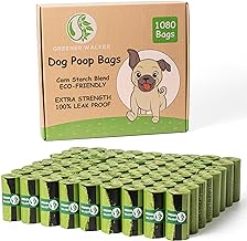 GREENER WALKER Poop Bags for Dog Waste, 1080 Doggy Waste Bags Extra Thick Strong 100% Leak-Proof (Green)