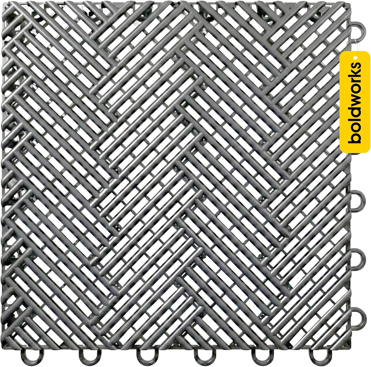 Garage Floor Tiles Interlocking Garage Flooring Tiles Pack of 48 Antislip Oil and Stain Resistant for Garages Shop Floors Basements 40000 LBS Load Capacity (Gray, 12 inch x 12 inch, Drain Tiles)