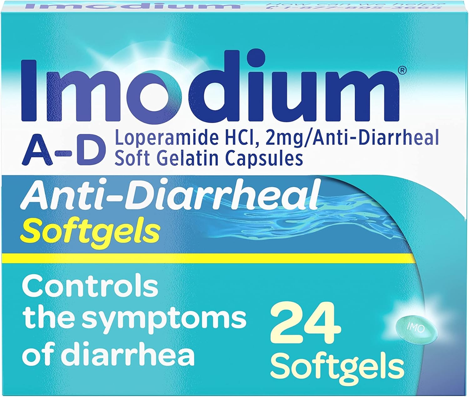 Imodium A-D Diarrhea Relief Softgels with Loperamide HCl, Anti-Diarrheal Medicine to Help Control Symptoms of Diarrhea Due to Acute, Traveler's Diarrhea, HSA/FSA Eligible, 24 ct