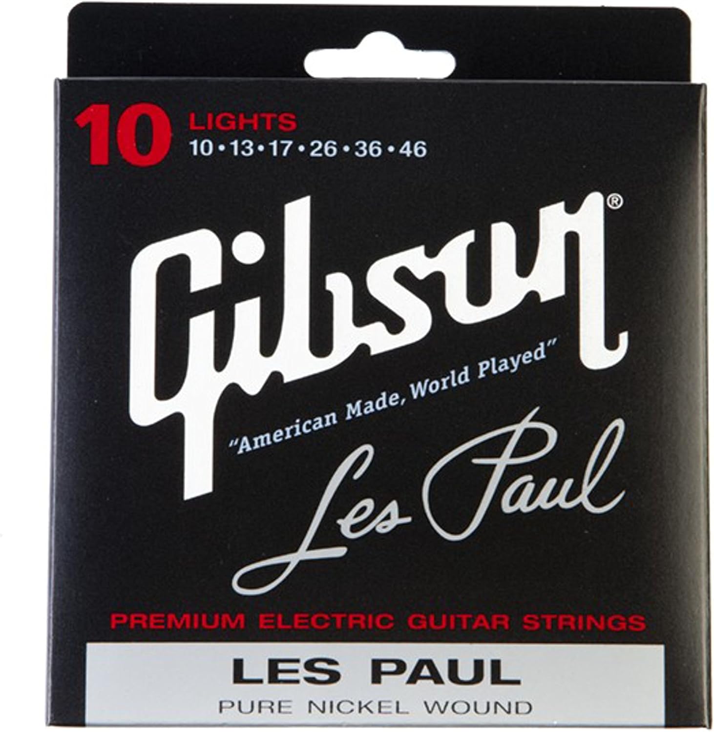 Gibson Les Paul Premium Electric Guitar Strings, Light Gauge 10-46