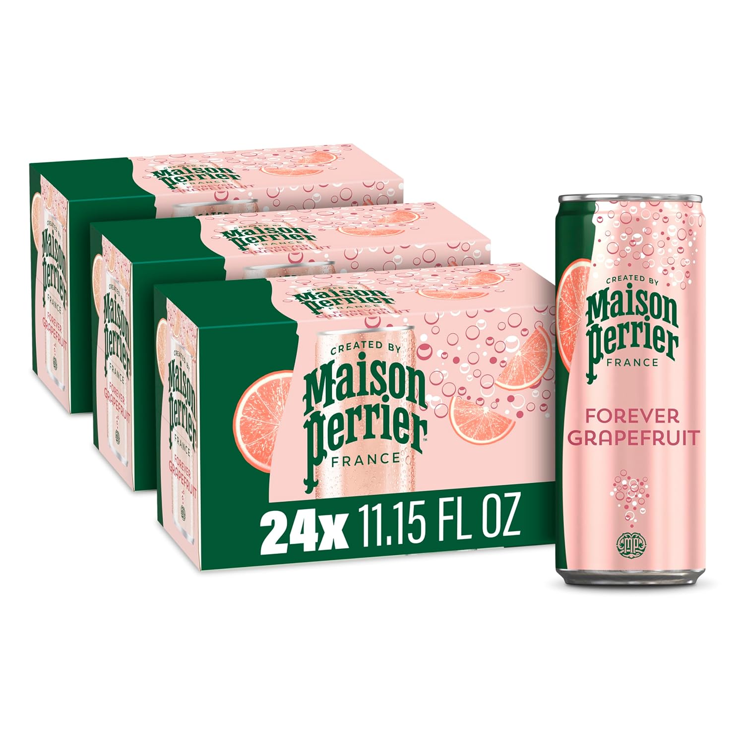 Maison Perrier Forever Grapefruit Sparkling Water, 0 Calories, 24 Pack