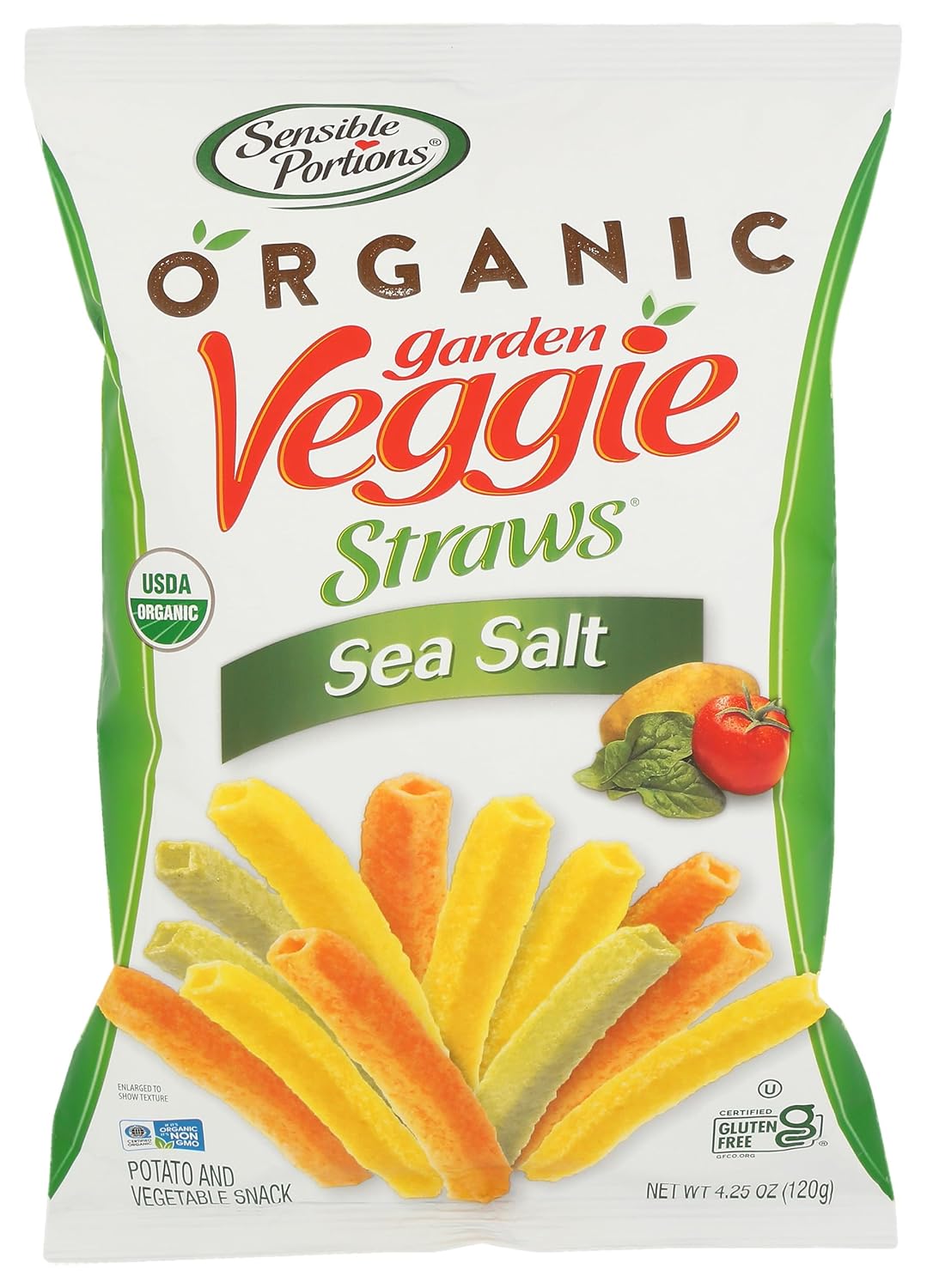 Sensible Portions Organic Sea Salt Garden Veggie Straws, 4.25 OZ