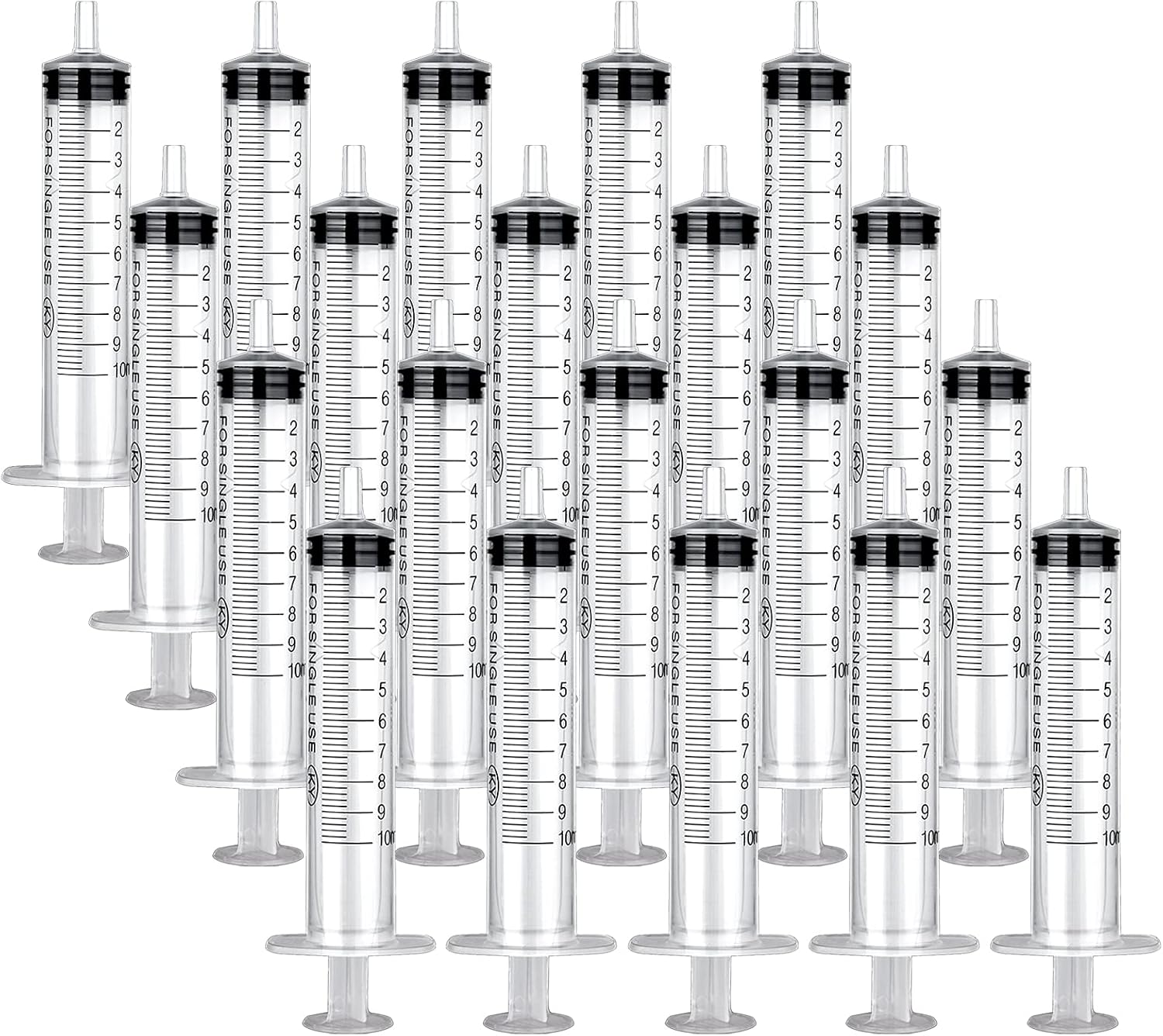 10ml Syringes 20 Pack - Colostrum Plastic Syringe With Cover, Individually Packaged, Sterile for Food Feeding, Labs, Glue, Silicone Production