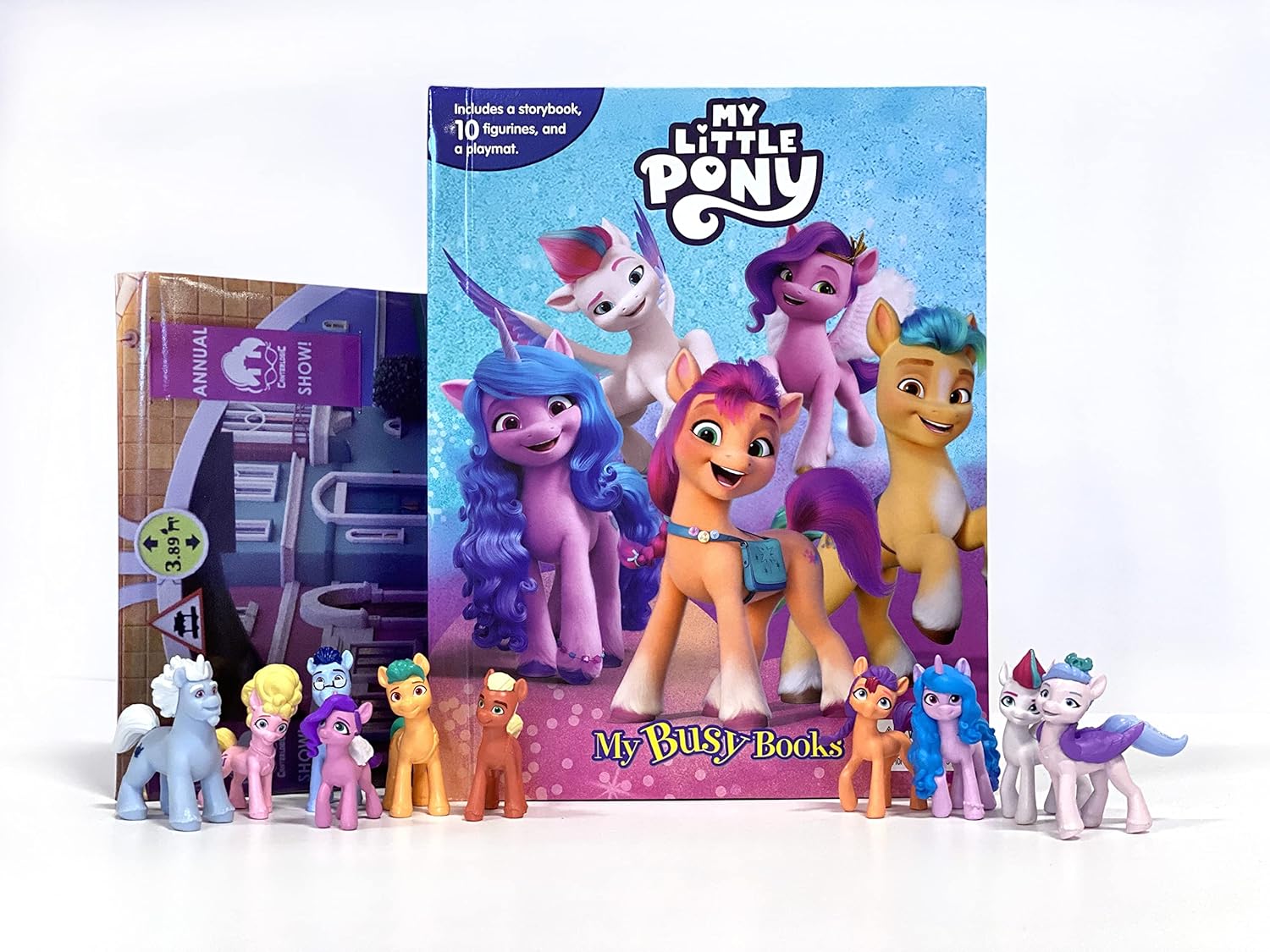 My Little Pony My Busy Books - Storybook, 10 figurines, playmat