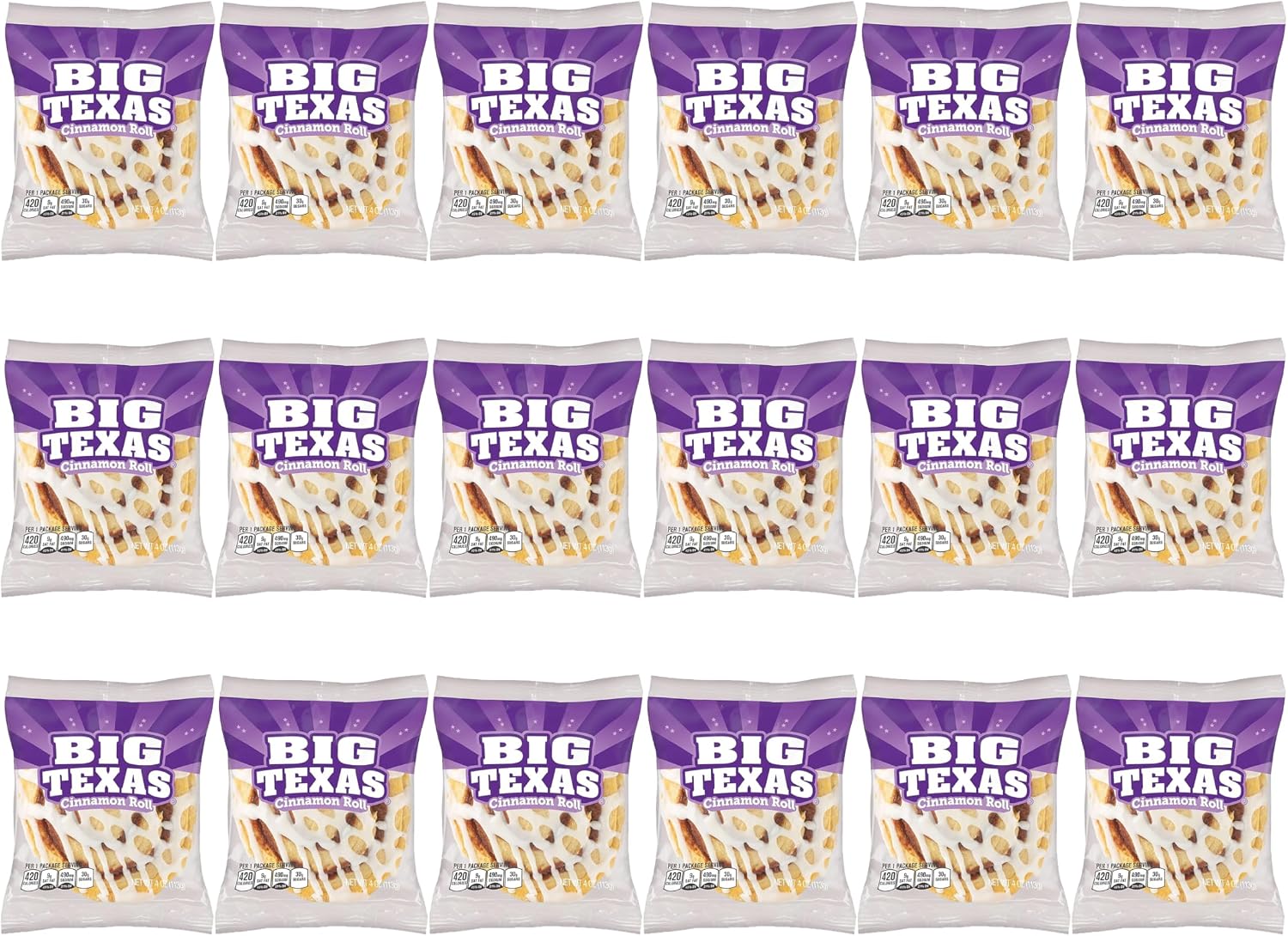Cloverhill Big Texas Cinnamon Rolls 16 Count - 4 oz. Pastries