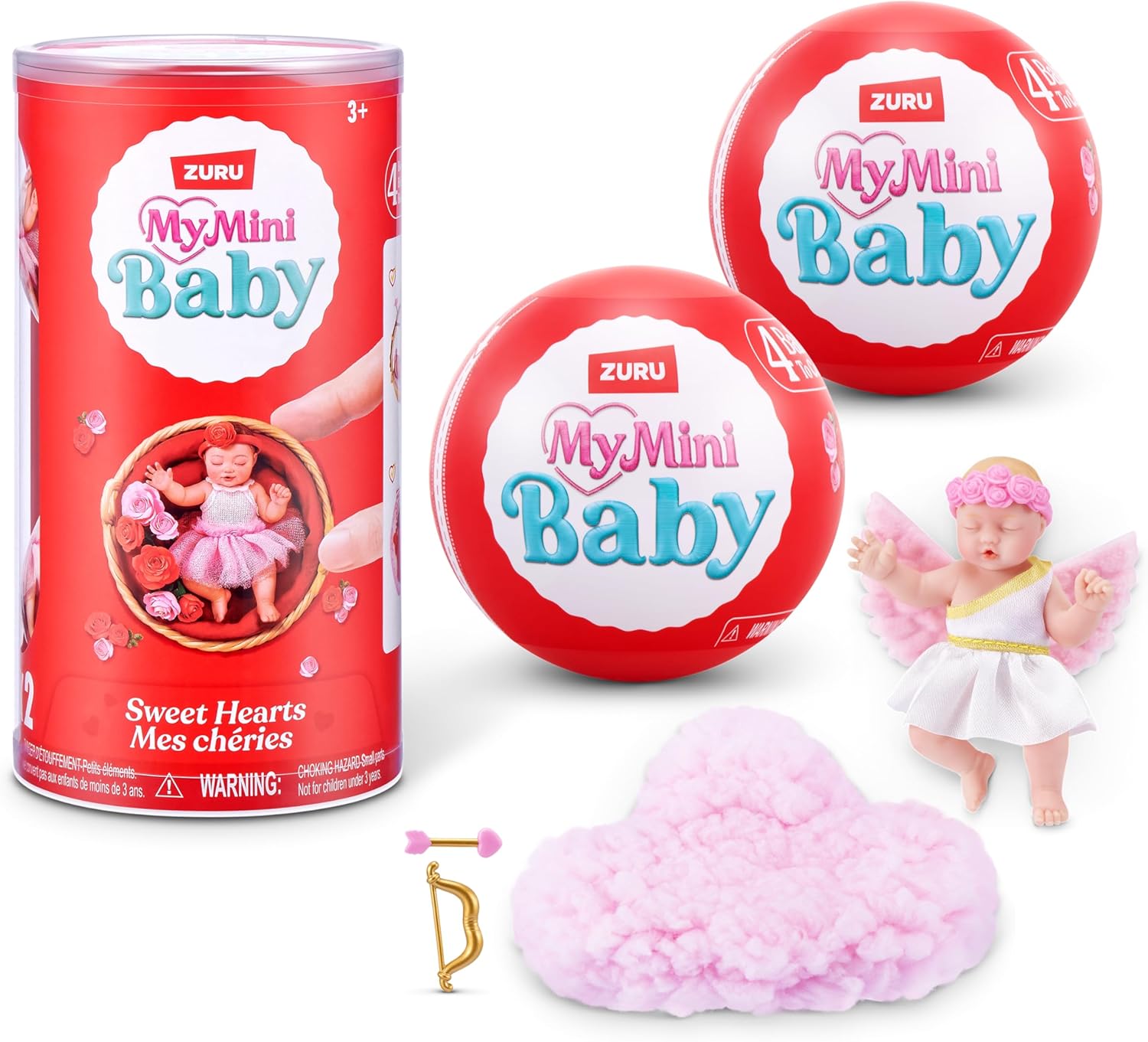 MY MINI Baby Sweet Hearts 2 Pack by ZURU – Collectible Mystery Capsule Baby Doll with Accessories & Playset, Realistic Miniature Toy for Girls Ages 3+