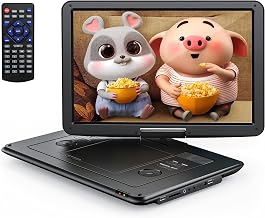 YOTON 17.5" Portable DVD Player with 15.5" HD Swivel Screen for Car and Kids, 4-6 Hours Working Time with Built-in Battery, Dual Stereo Speakers, USB/SD/AV/Audio/Gamepad Support [Not Support Blu-Ray]