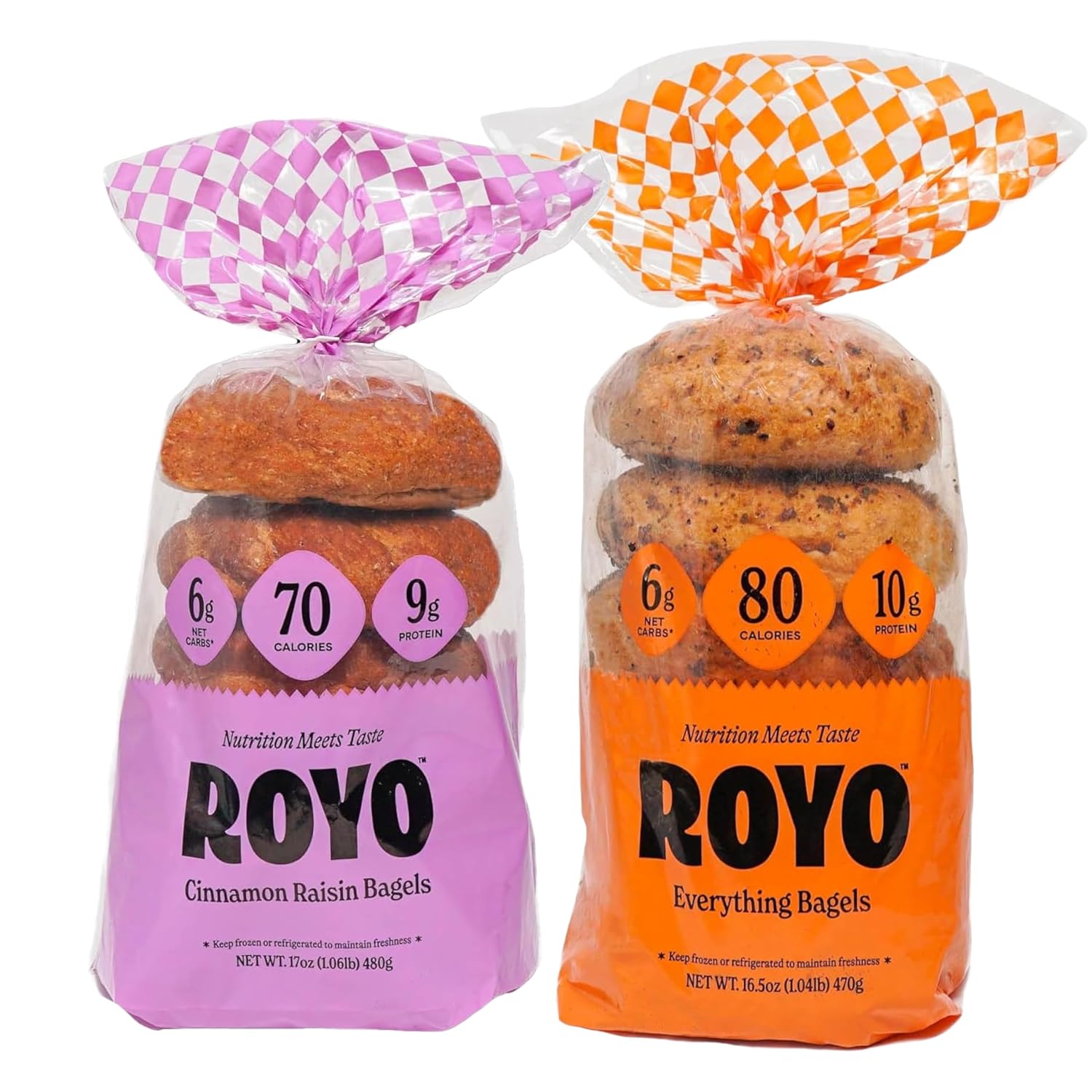 ROYO Cinnamon & Everything Bagels 2-Pack | Low Carb | 70-80 Cal