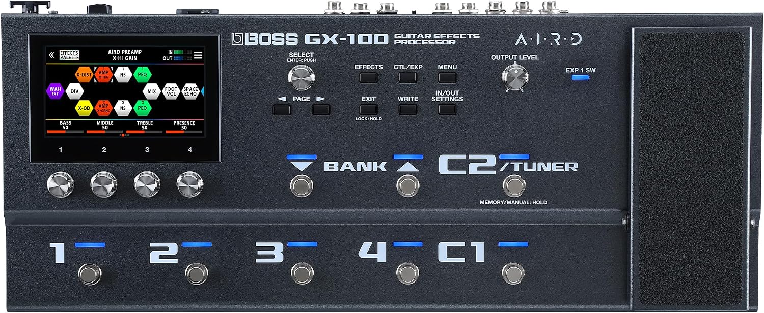 BOSS GX-100 | Advanced Guitar Effects Processor | Authentic Tube Amp Tone with AIRD Technology | 32 Amp Types & 170+ BOSS Effects Derived from the Flagship GT-1000