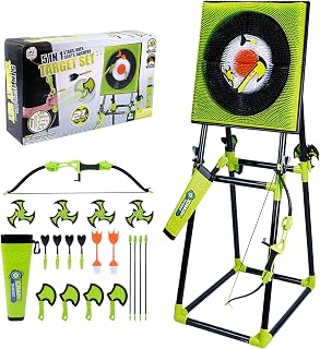 Axe Throwing Game for Backyard,Deluxe Axe Throwing Game Set,Contains Foldable Axe Throwing Board,Axes,Bows and Arrows and 3 Types of Darts