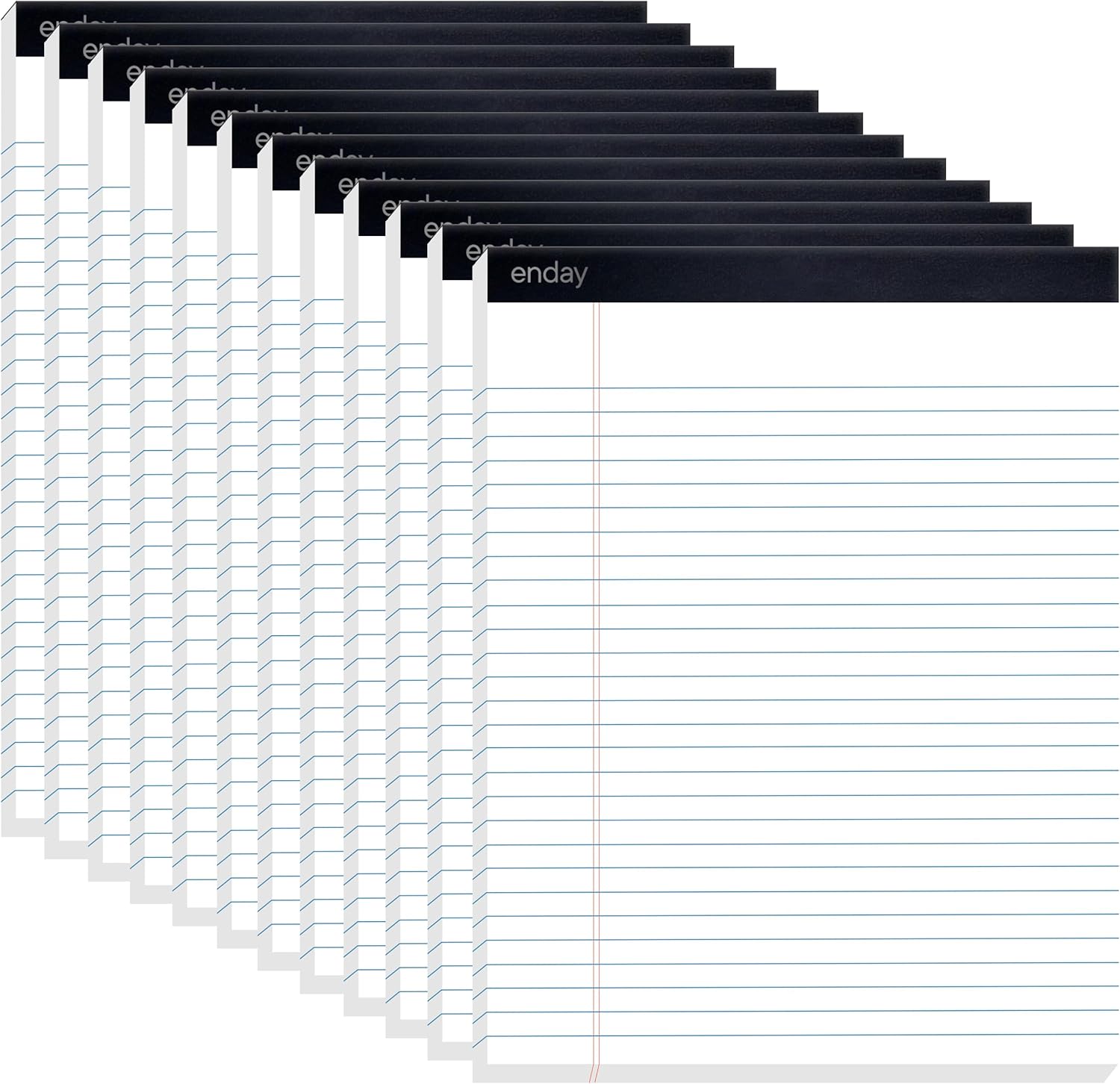 Enday Legal Pads 8.5 x 11 Inch, (12 Pack) 50 Sheets per Notepad, Note Pads, Legal Ruled Writing Pad with Perforated Pages (White)