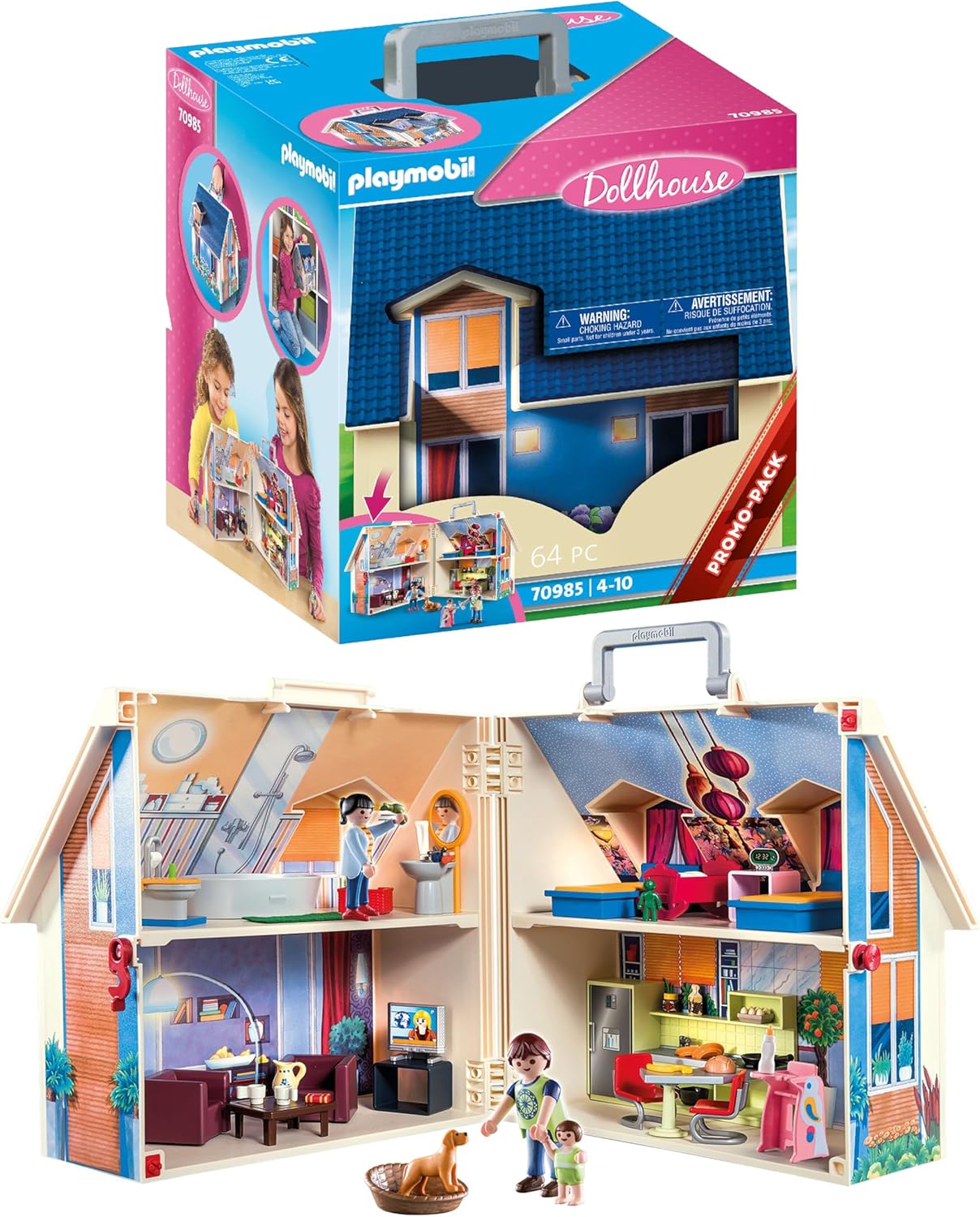 PLAYMOBIL 70985 City Life Take Along Dollhouse, fun imaginative role play, playset suitable for children ages 4+