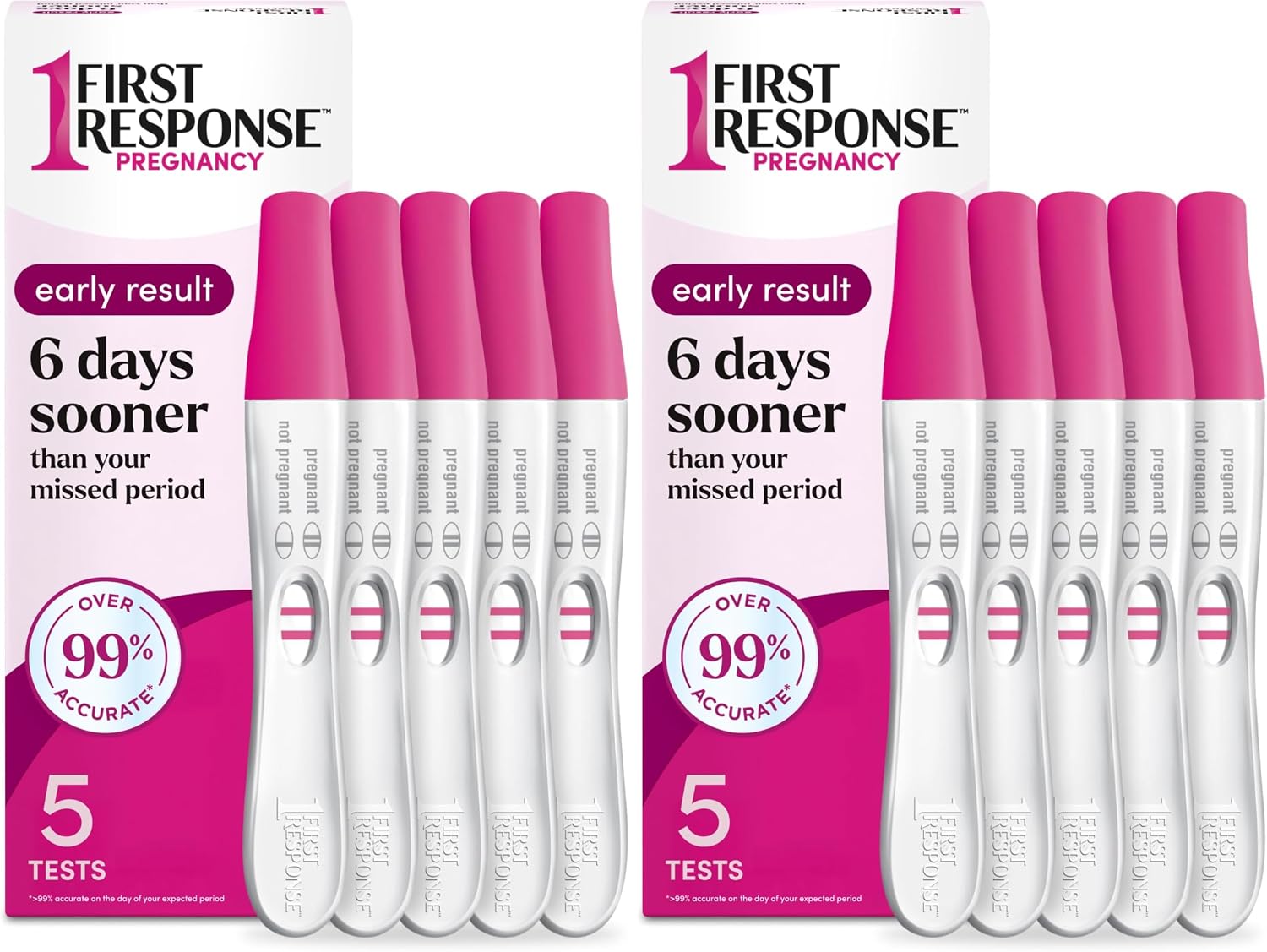 First Response Early Result Pregnancy Test, 5 Count Pack of 2