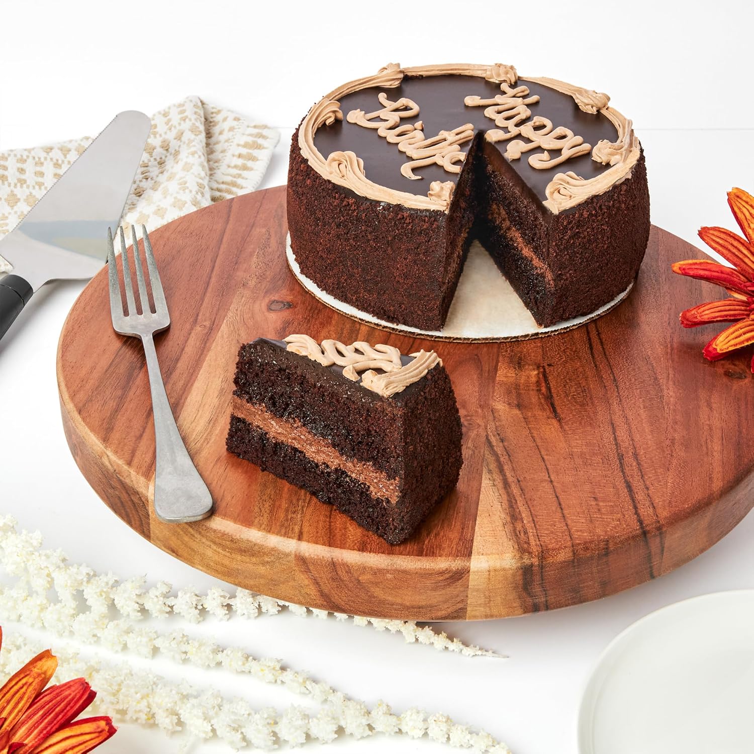 David’s Cookies Chocolate Fudge Cake 7” - Delicious Birthday Cakes and Treats for Delivery - Fresh Bakery Dessert, Delivered Frozen in Dry Ice - Great Birthday Party Gift Idea for Women, Men and Kids